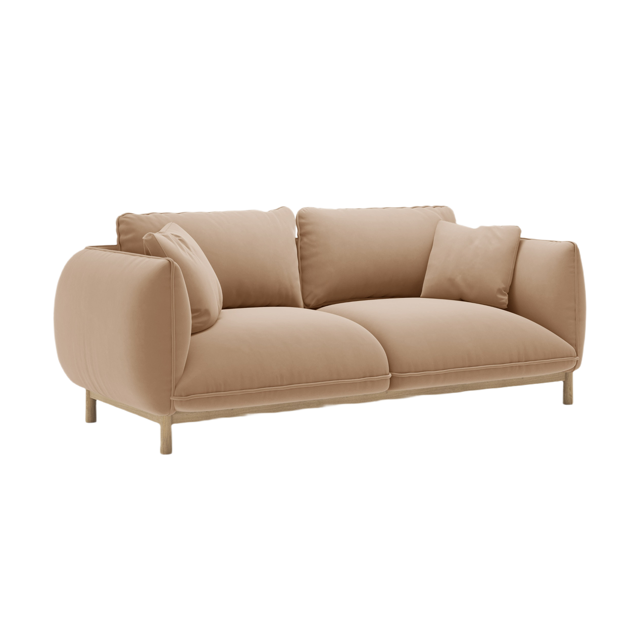 Sofa aus Samt 2-sitzig ADA sandfarben