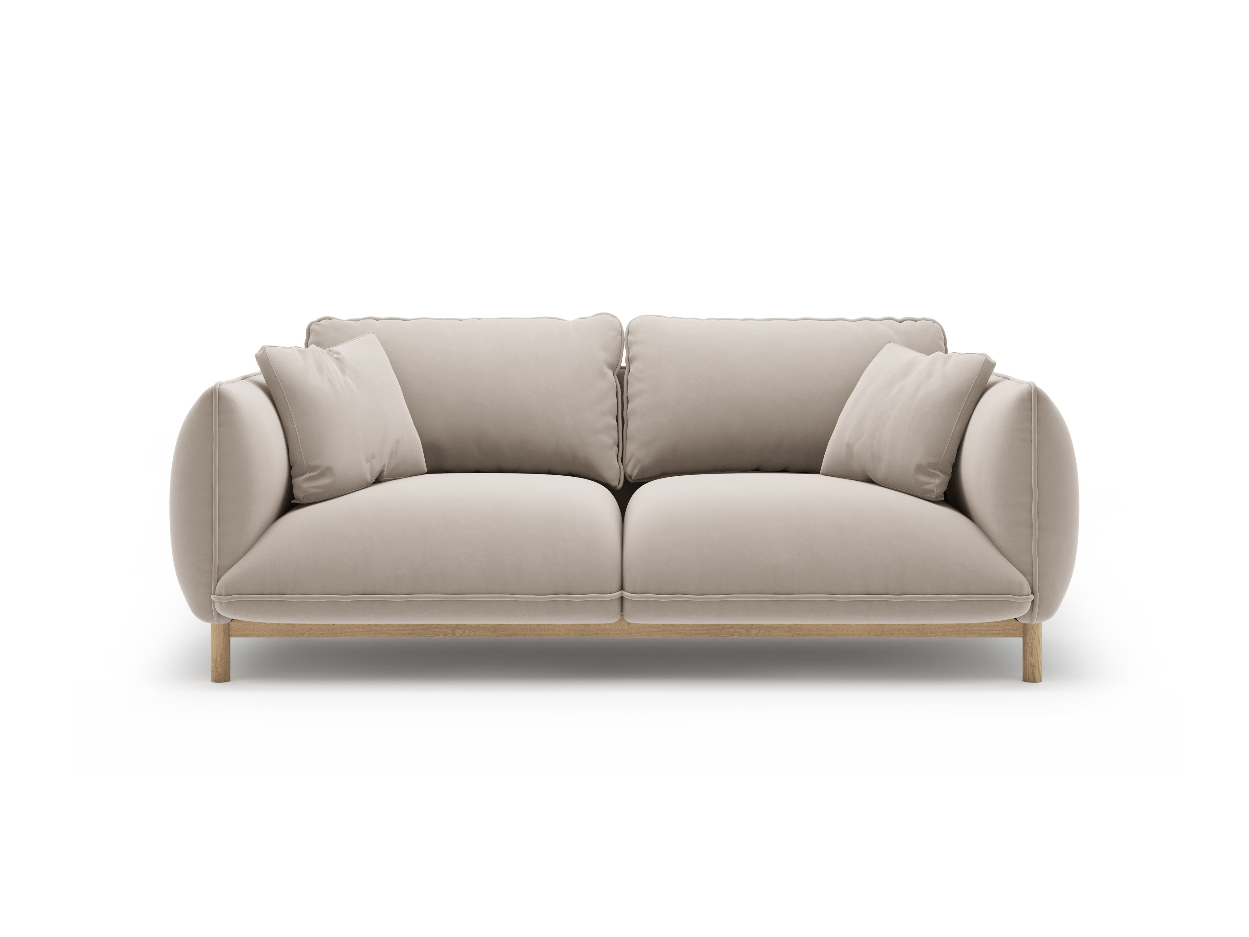Sofa aus Samt 2-sitzig ADA hellbeige