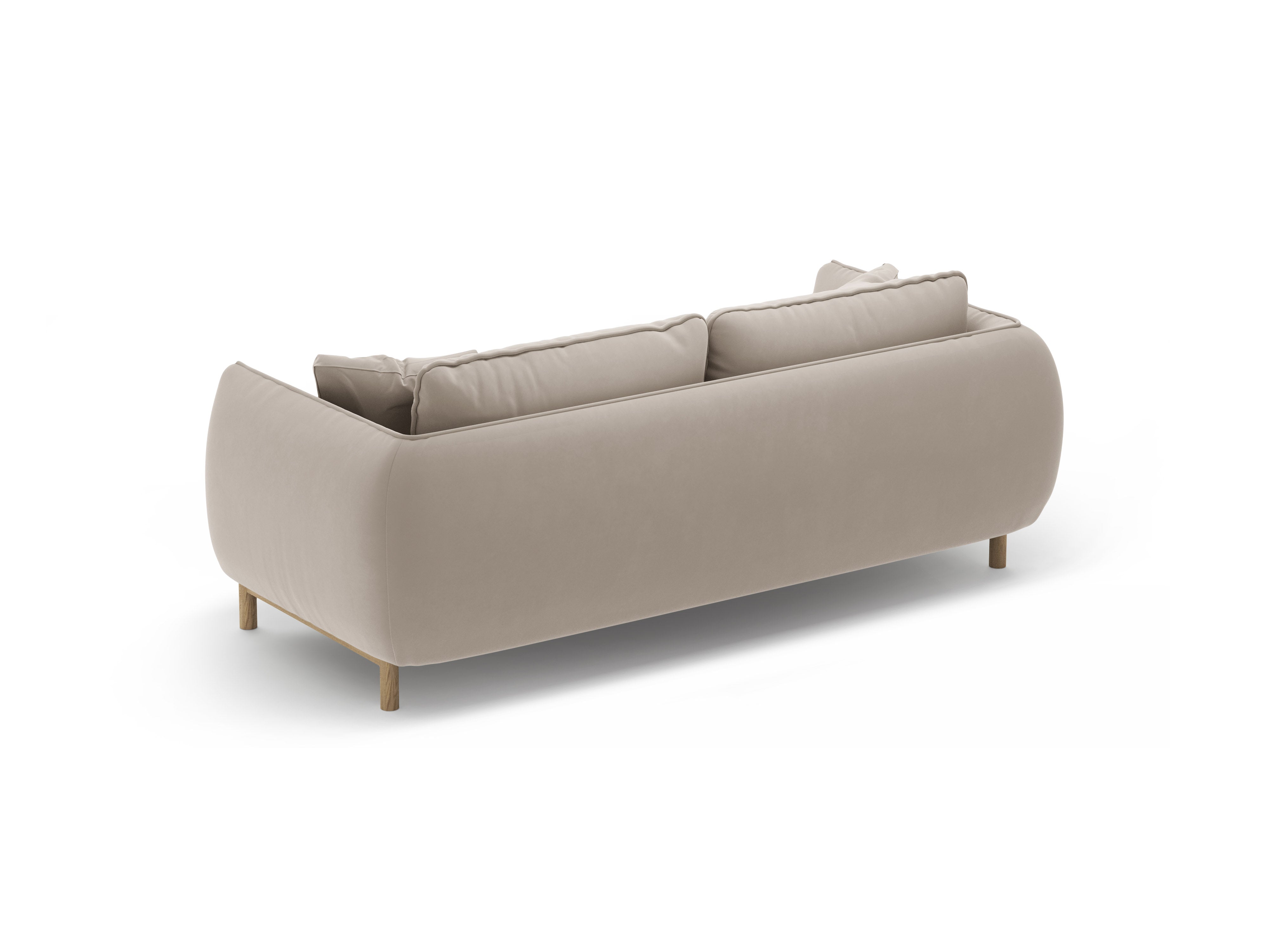 Sofa aus Samt 2-sitzig ADA hellbeige