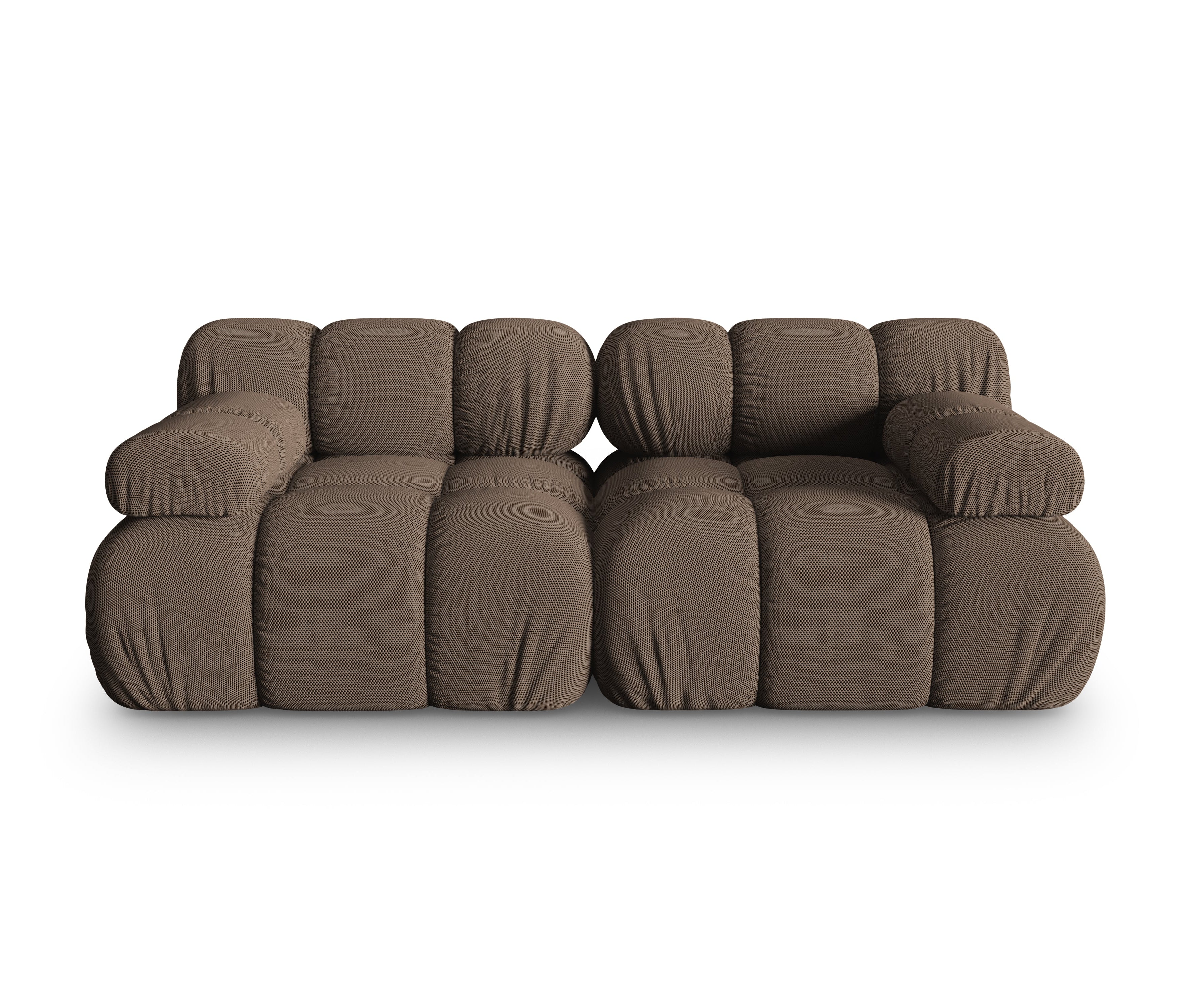 BELLIS 2-Seater Modular Sofa in Brown 3D Fabric