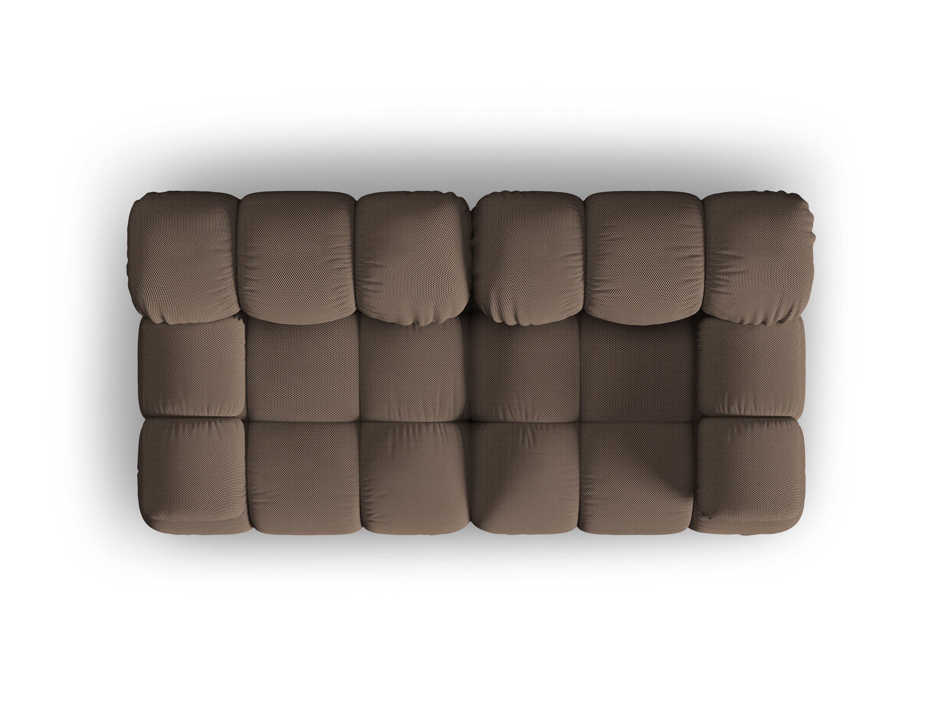 BELLIS 2-Seater Modular Sofa in Brown 3D Fabric
