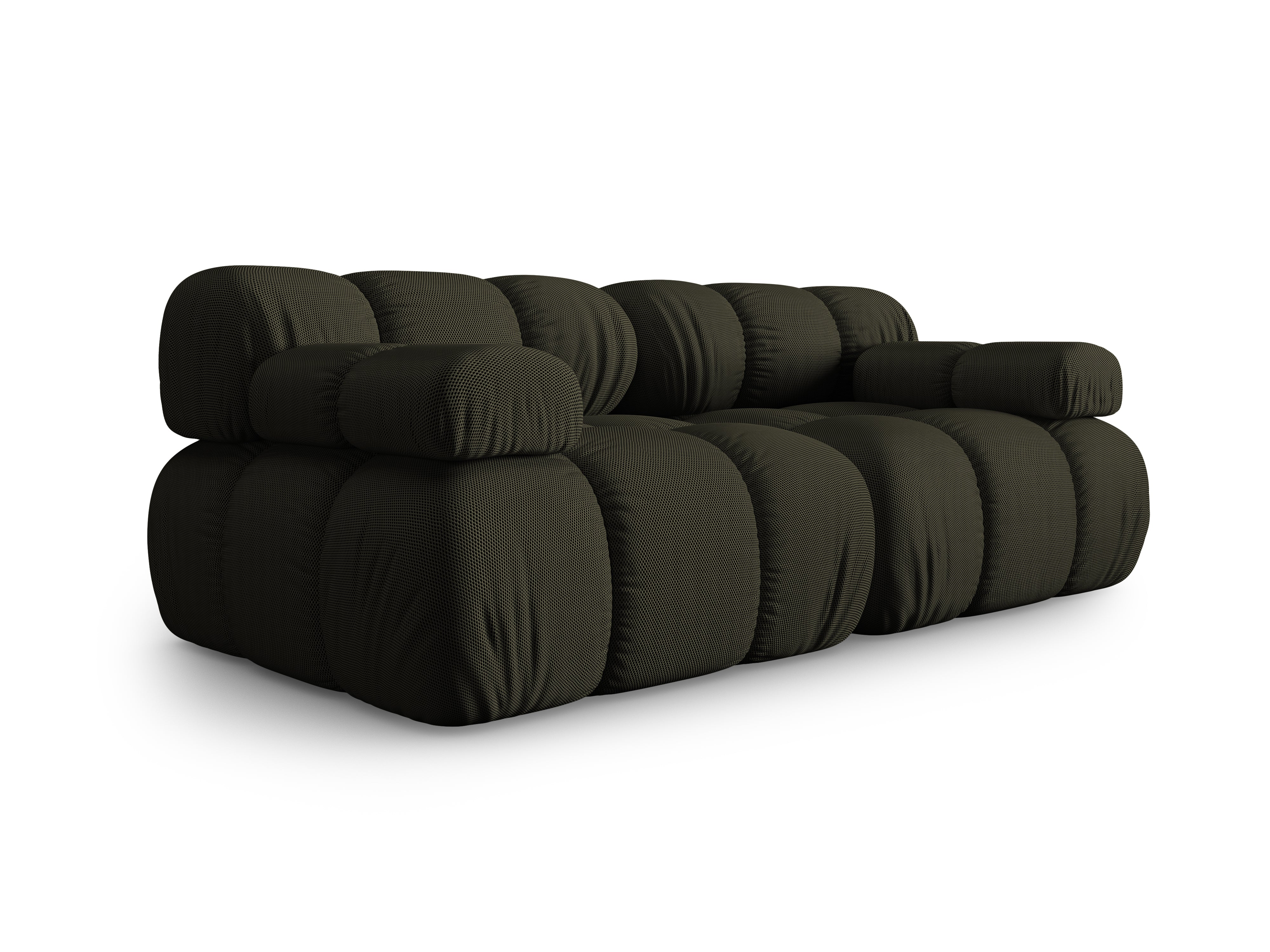 2-Seater Modular Sofa BELLIS in Dark Green 3D Fabric
