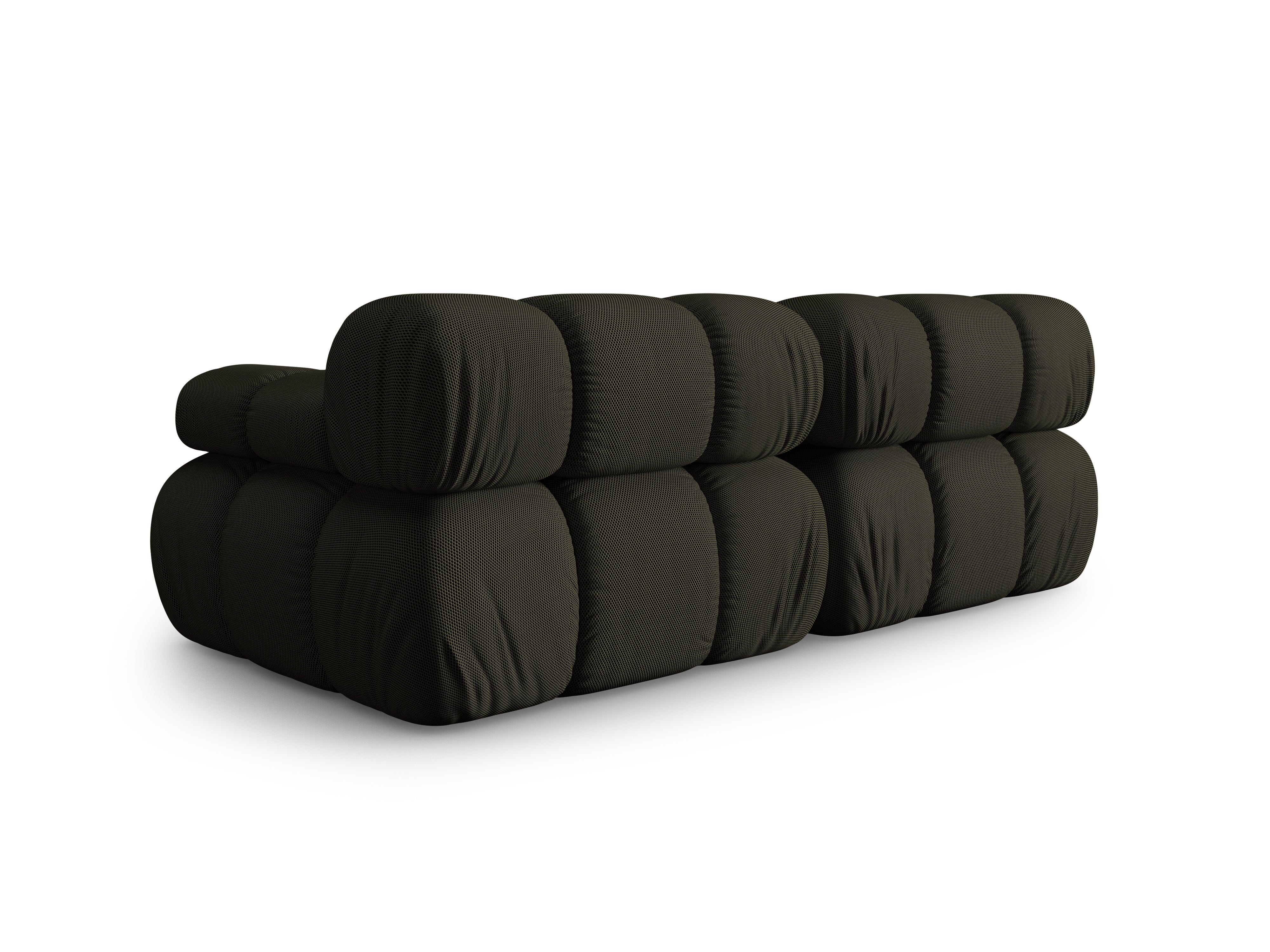 2-Seater Modular Sofa BELLIS in Dark Green 3D Fabric