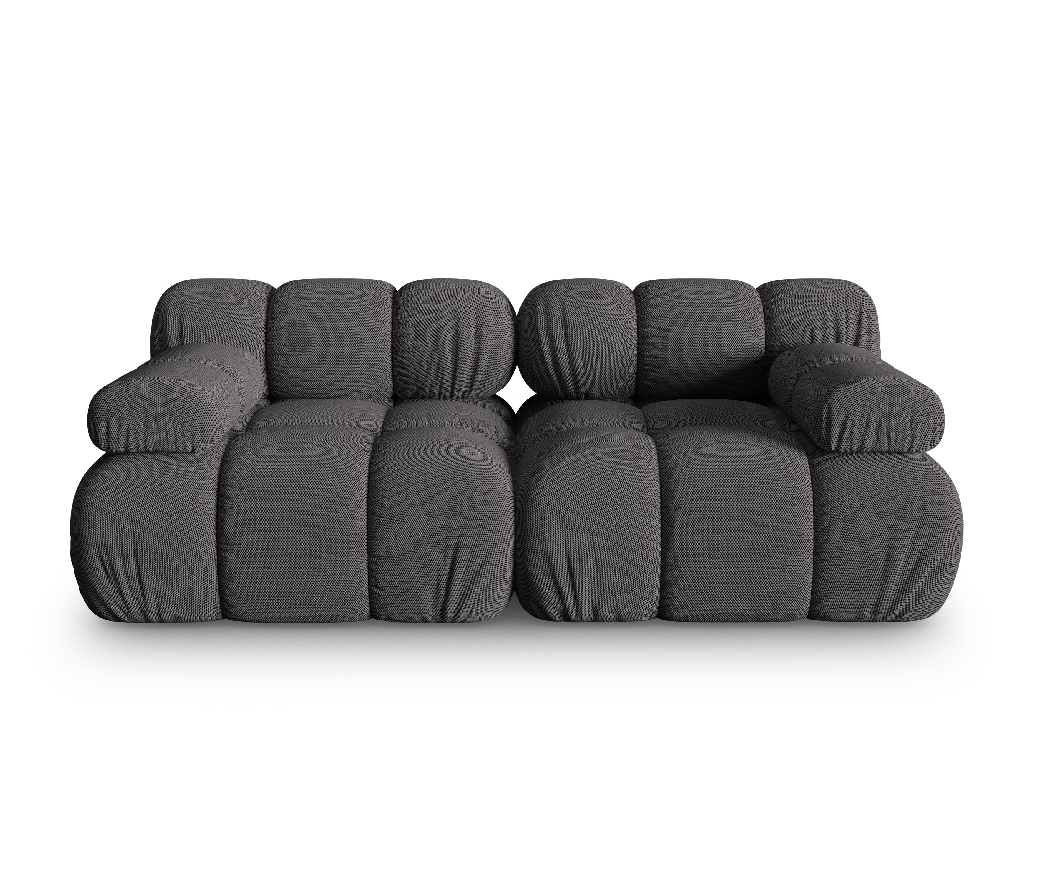 2-Seater Modular Sofa BELLIS in Dark Gray 3D Fabric