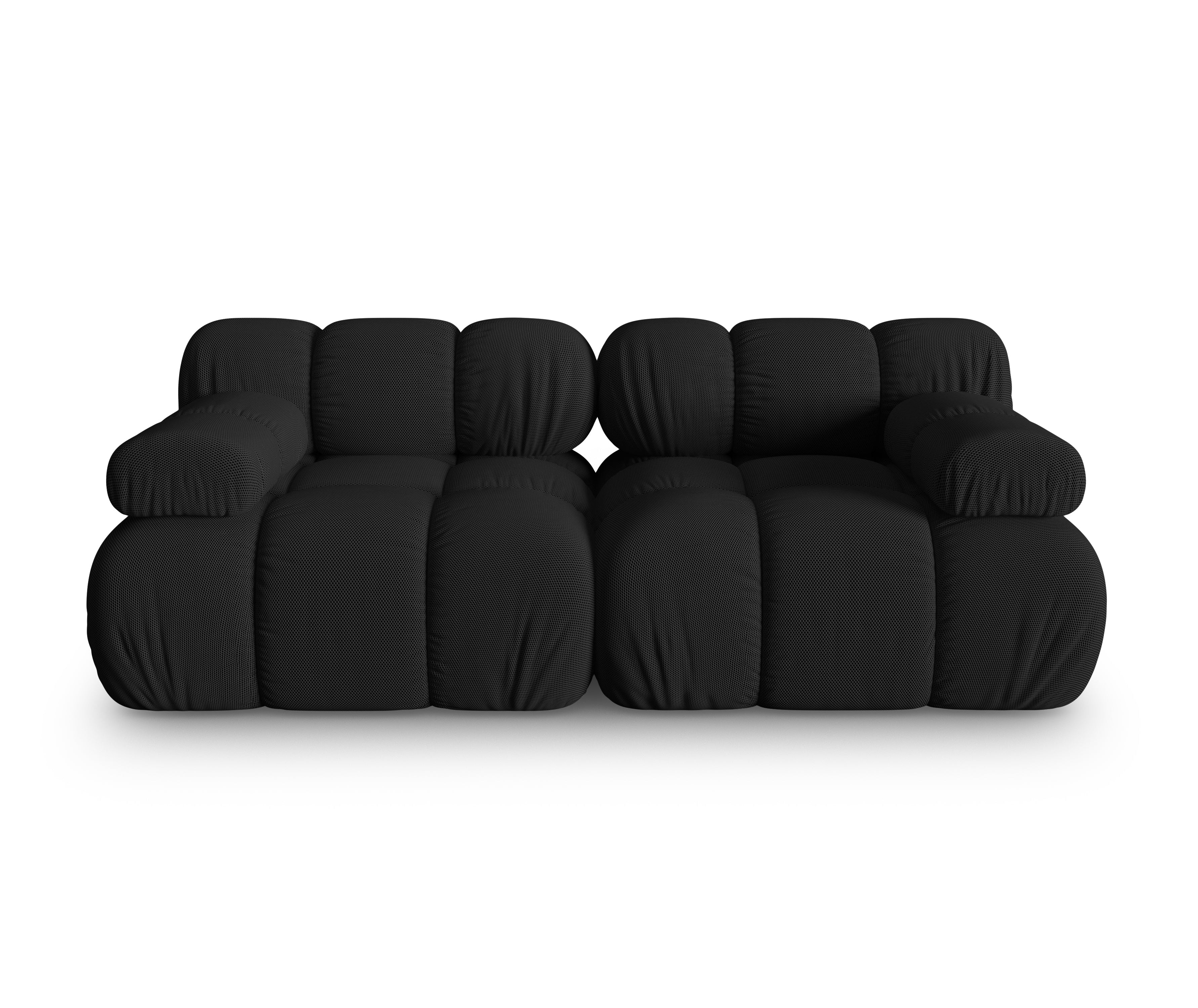2-Seater Modular Sofa BELLIS in Black 3D Fabric
