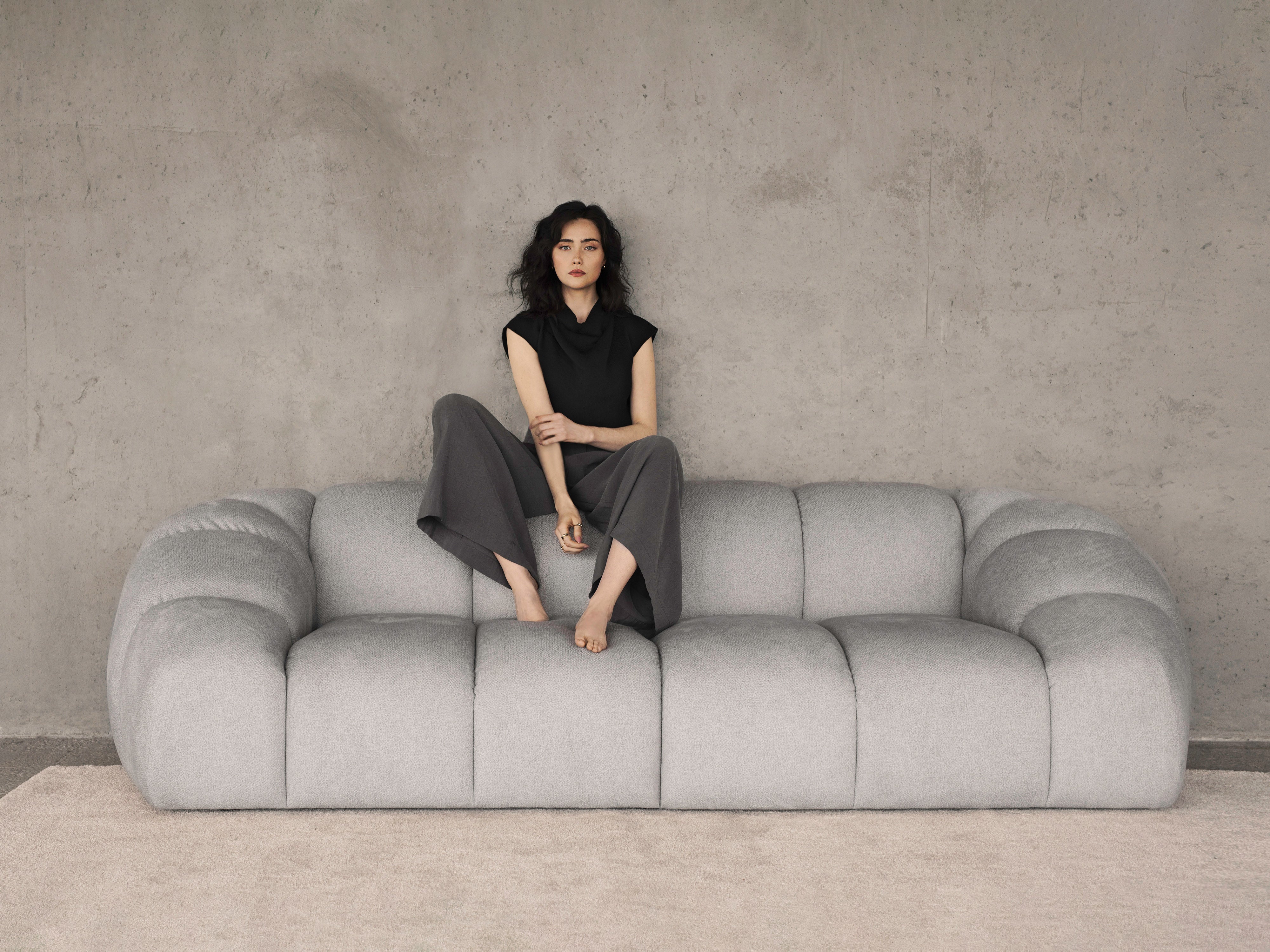 Velvet Right Corner Sofa, "Diana", 3 Seats, Green, 294x182x72
Made in Europe