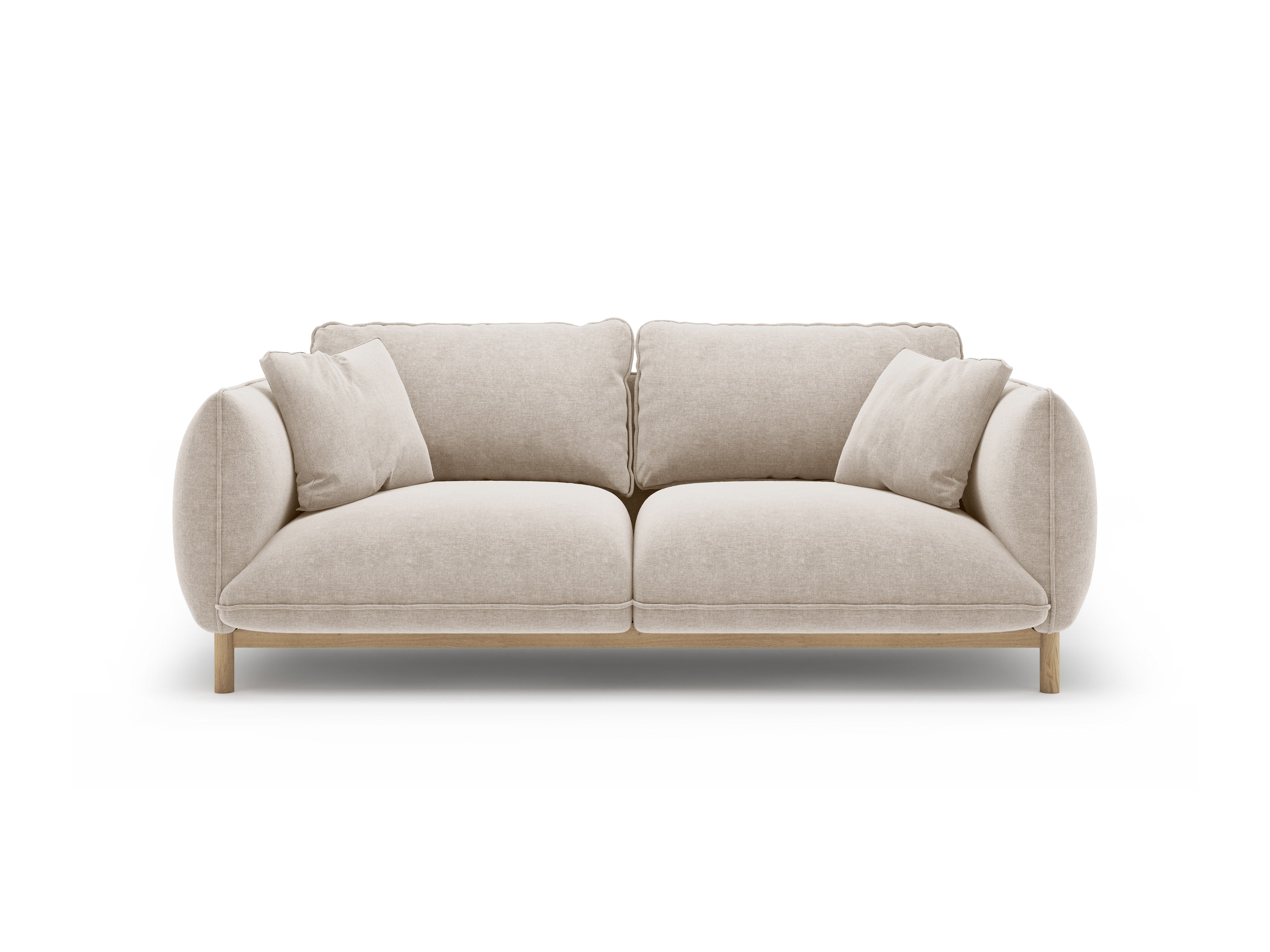 Sofa 2-sitzig ADA hellbeige Chenille