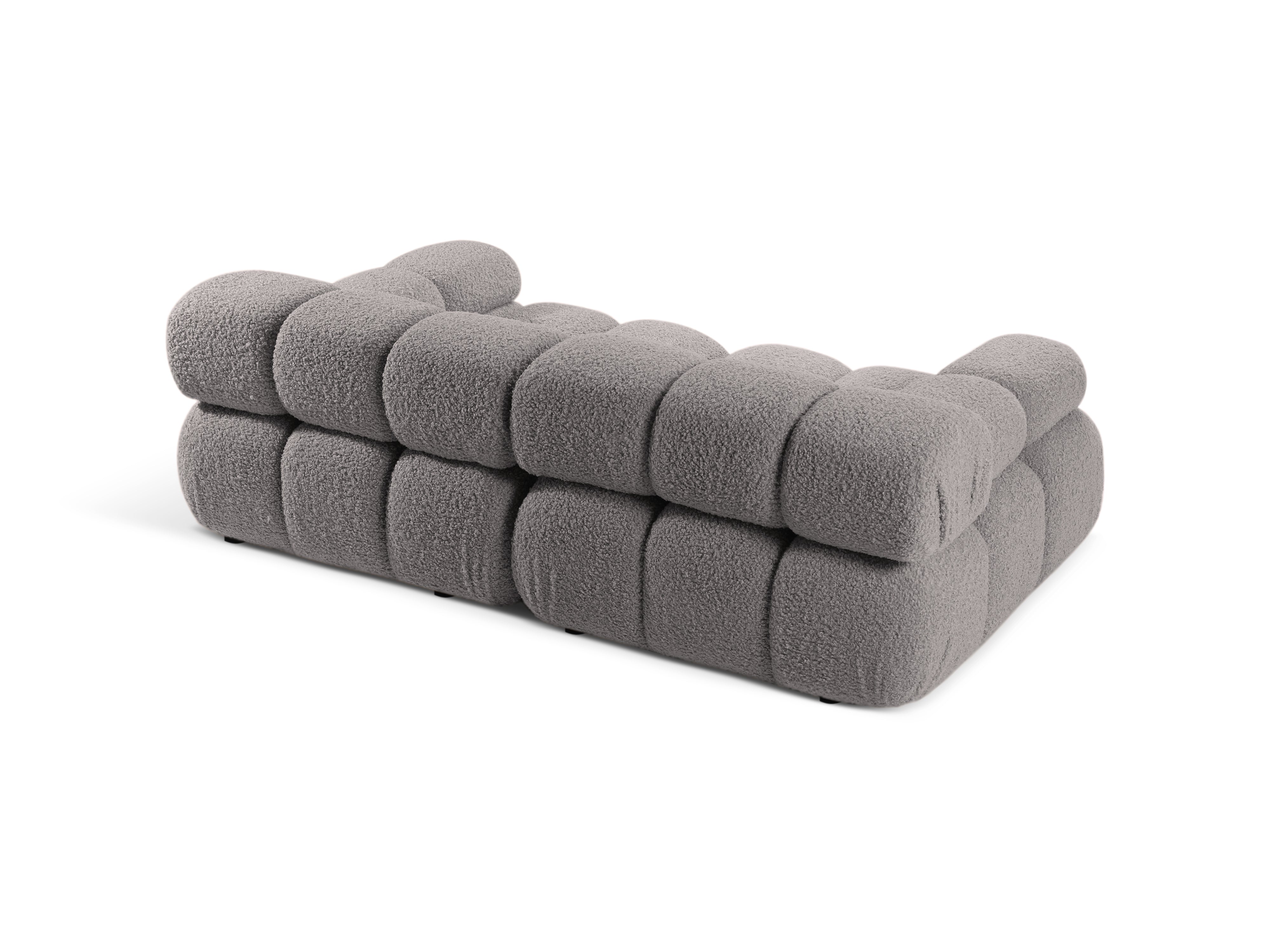 BELLIS Gray Boucle 2-Seater Modular Sofa