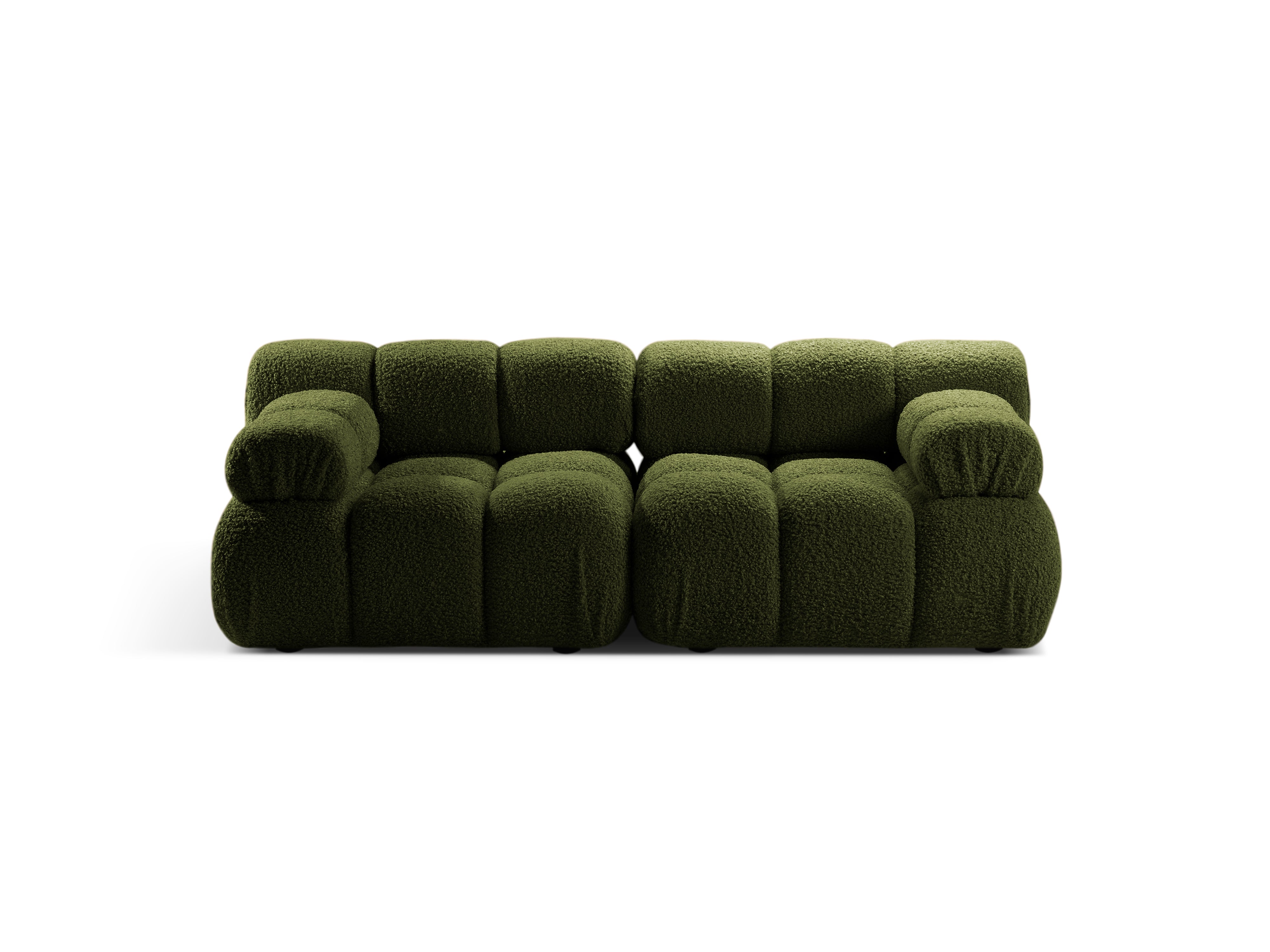 BELLIS Green Boucle 2-Seater Modular Sofa