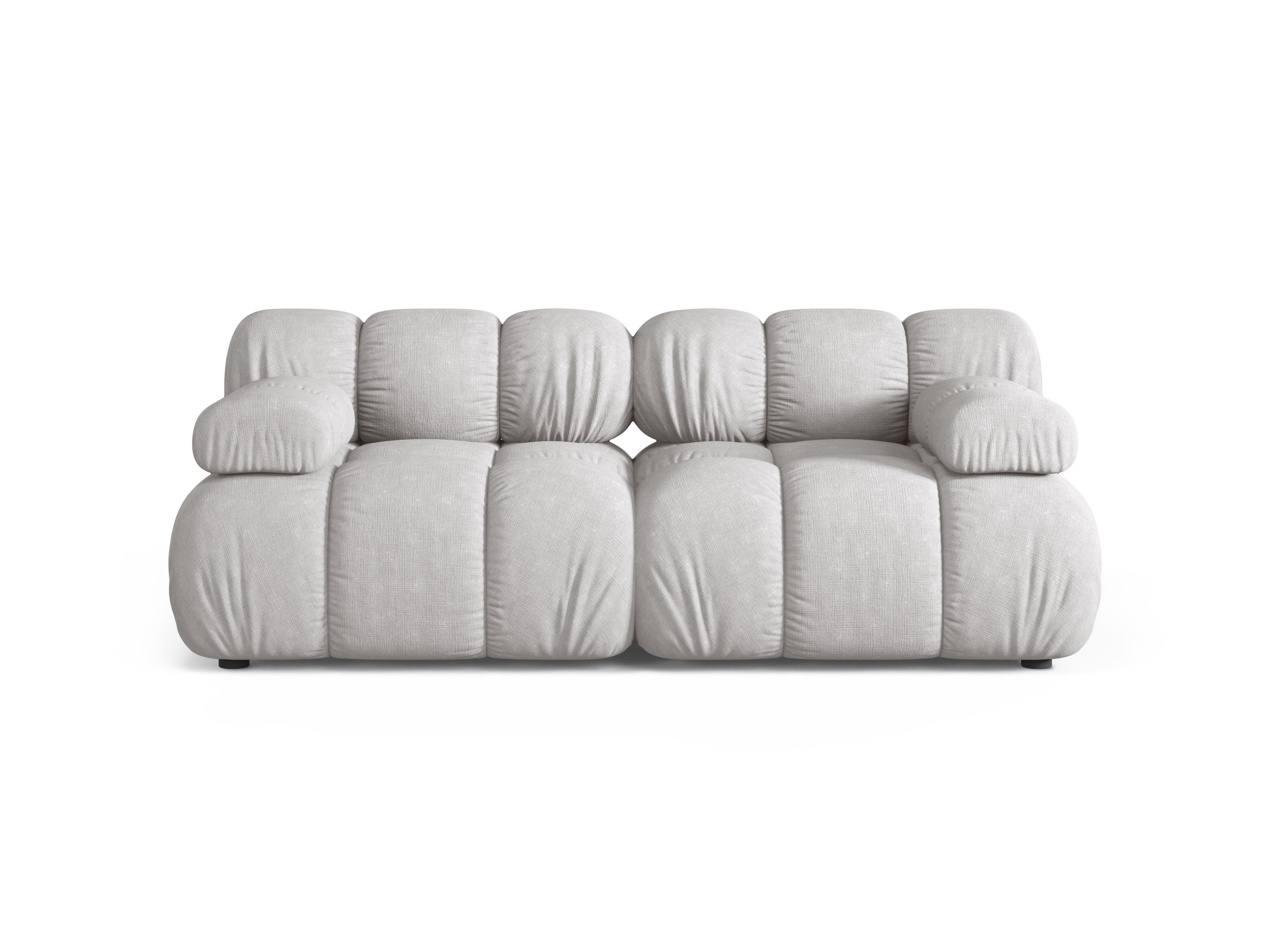 Light gray 2-seater modular sofa BELLIS
