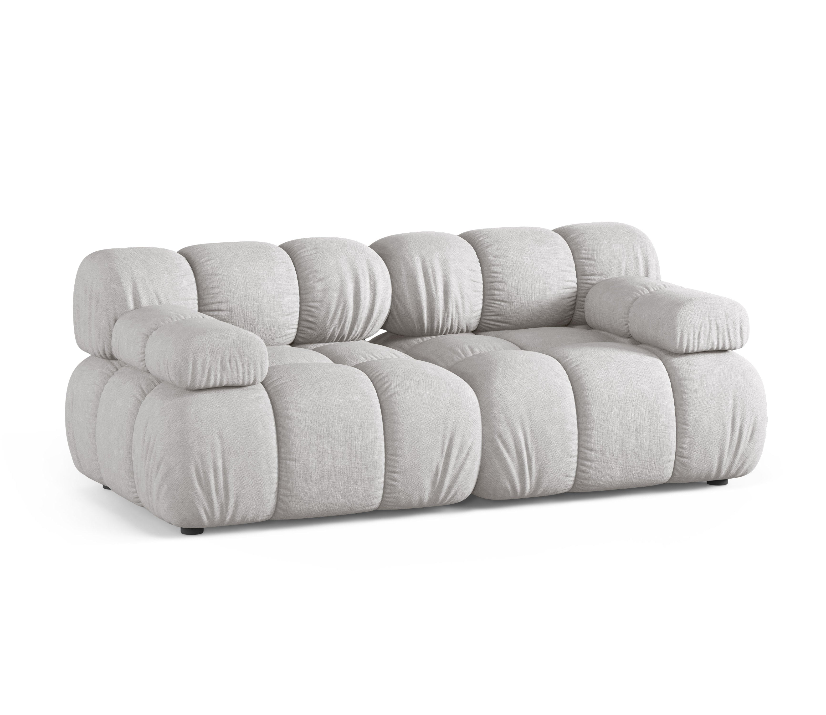 Light gray 2-seater modular sofa BELLIS