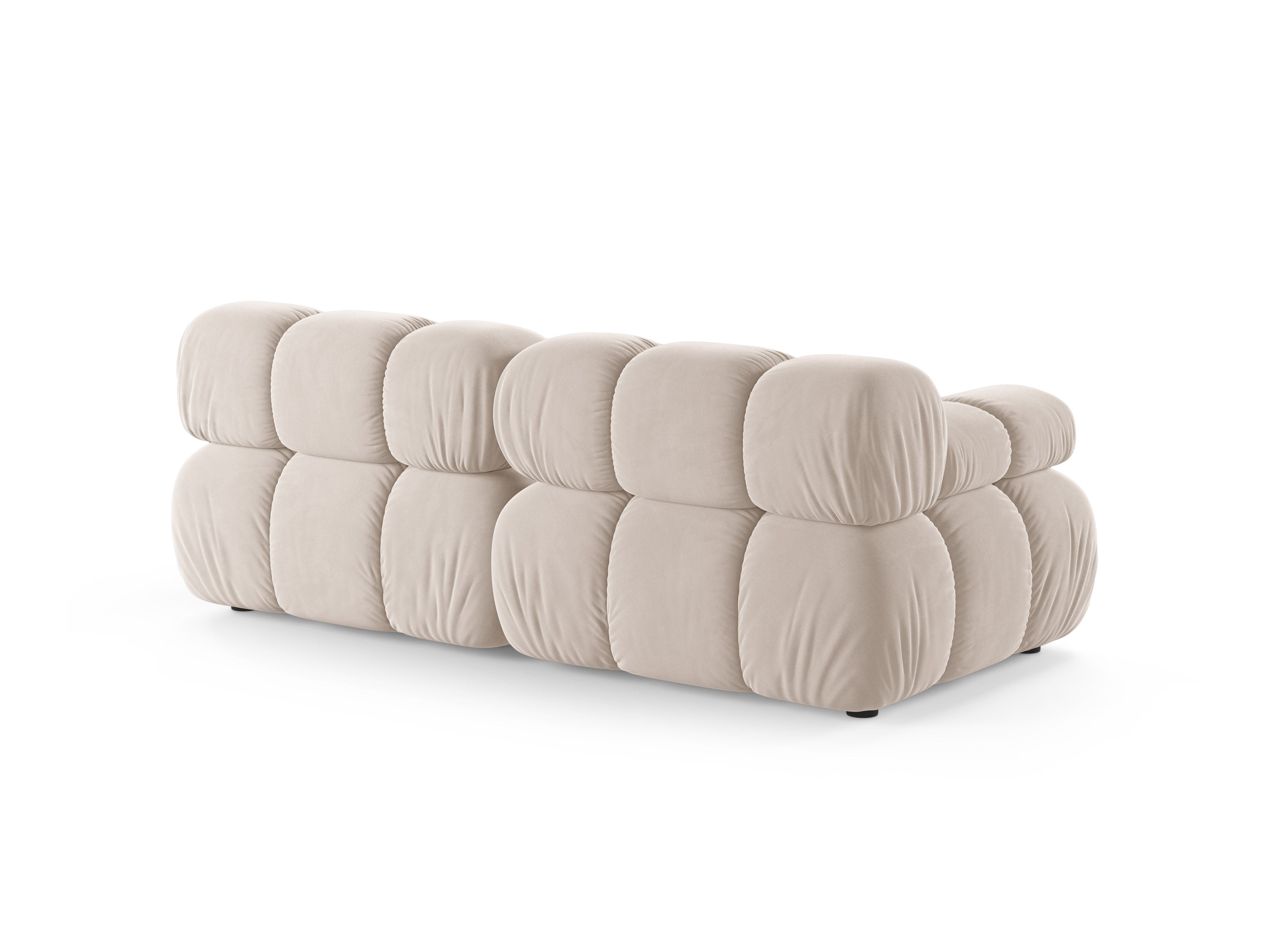 BELLIS Light Beige Velvet 2-Seater Modular Sofa