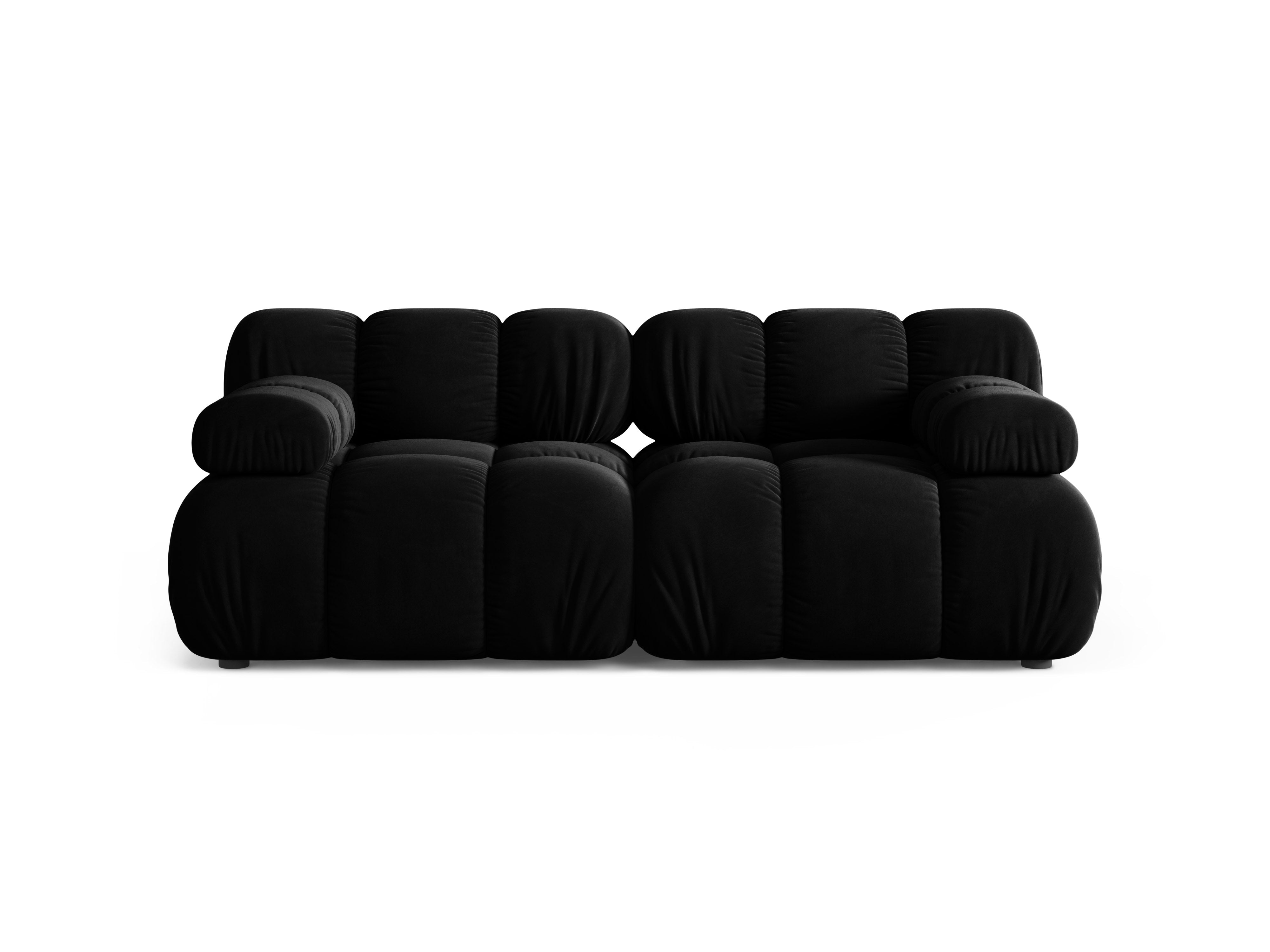 BELLIS Black Velvet 2-Seater Modular Sofa