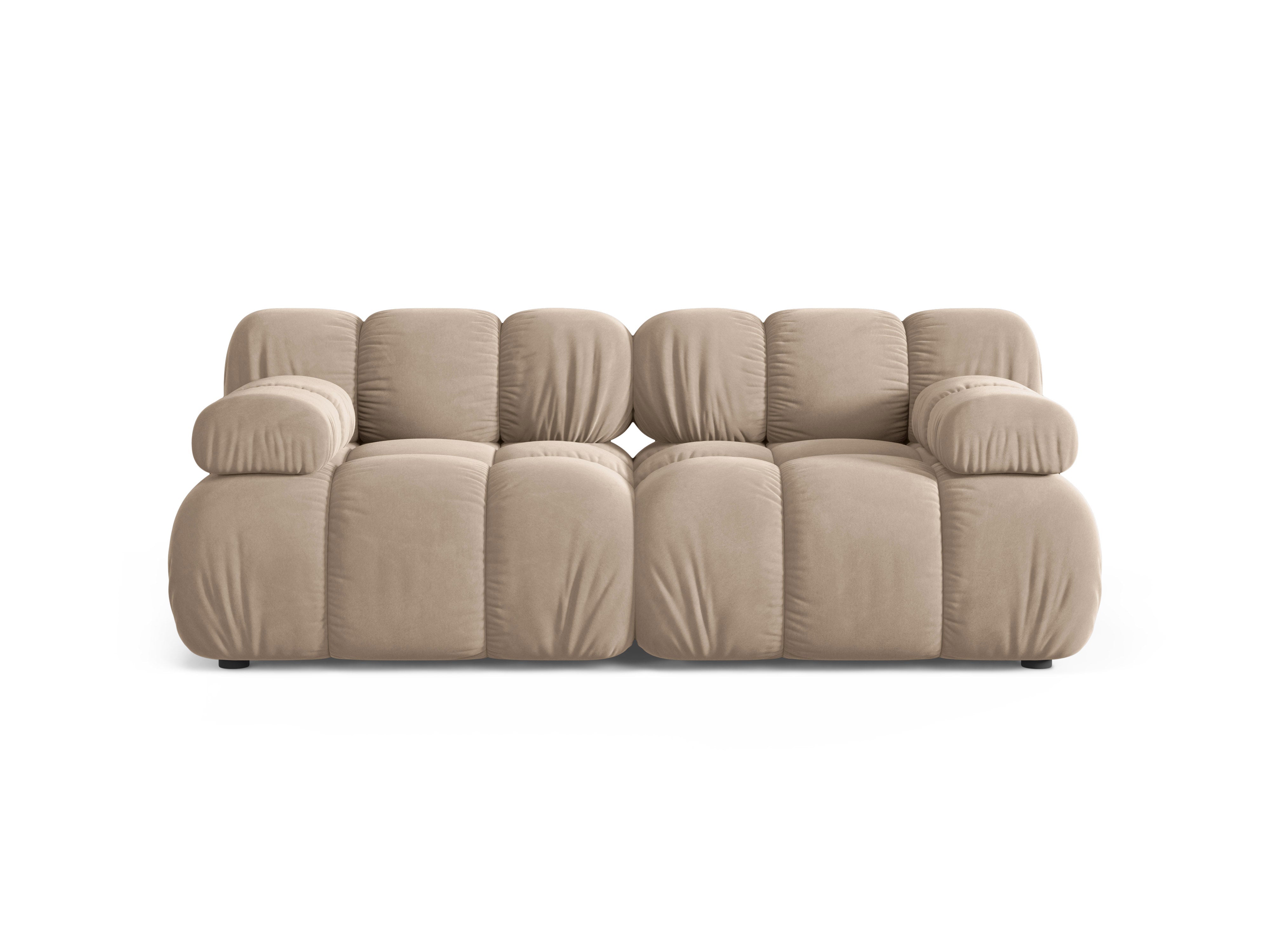 2-Seater Modular Sofa BELLIS in Beige Velvet