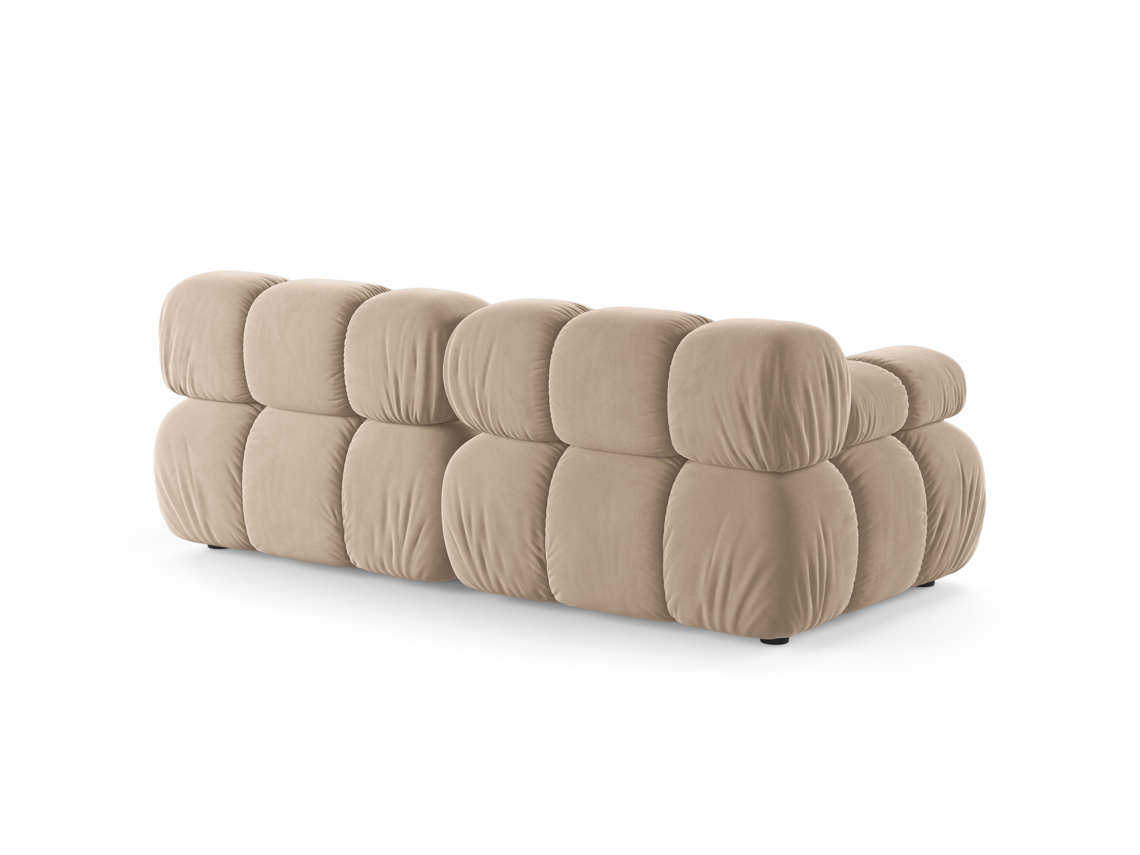 2-Seater Modular Sofa BELLIS in Beige Velvet