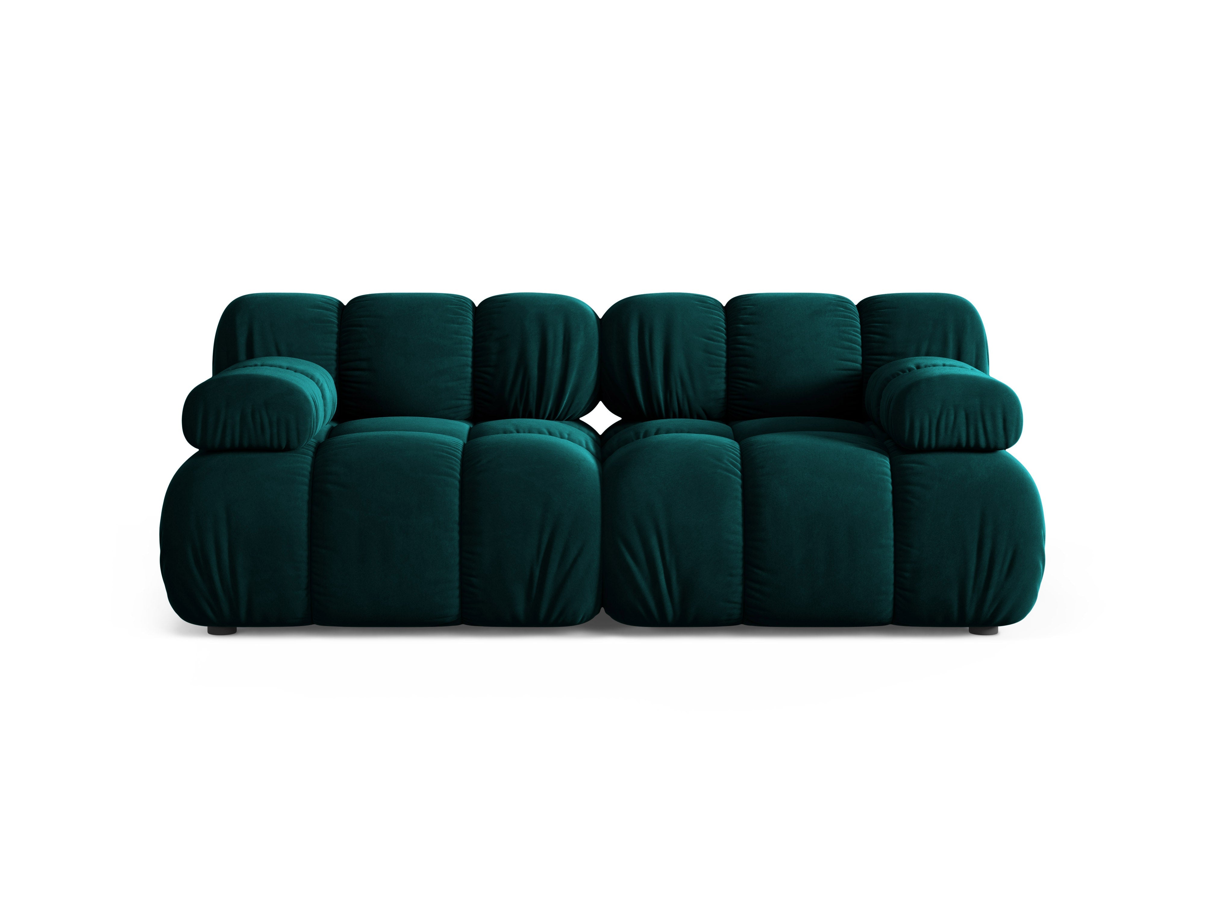 2-Seater Modular Sofa BELLIS in Deep Petrol Velvet