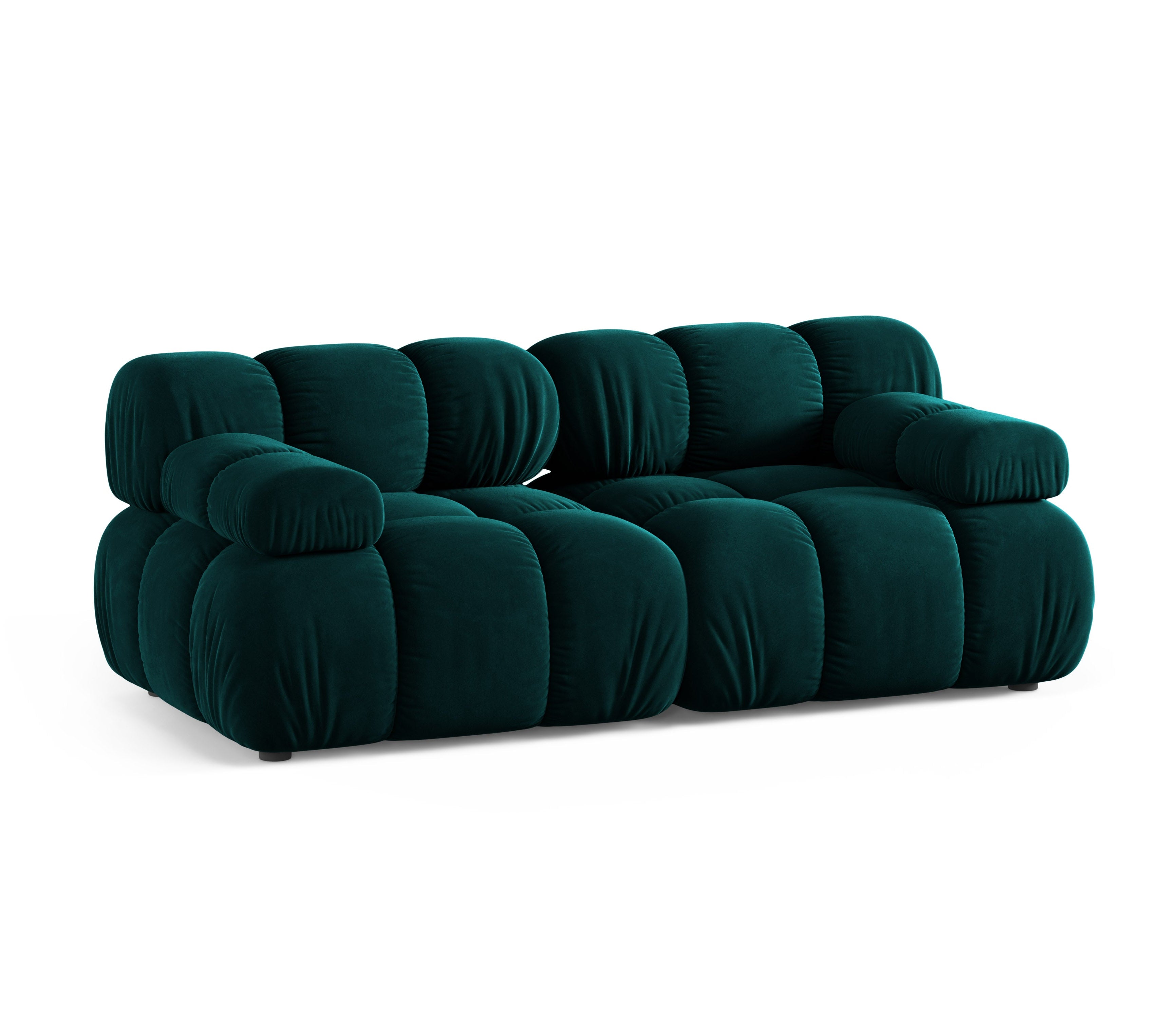 2-Seater Modular Sofa BELLIS in Deep Petrol Velvet
