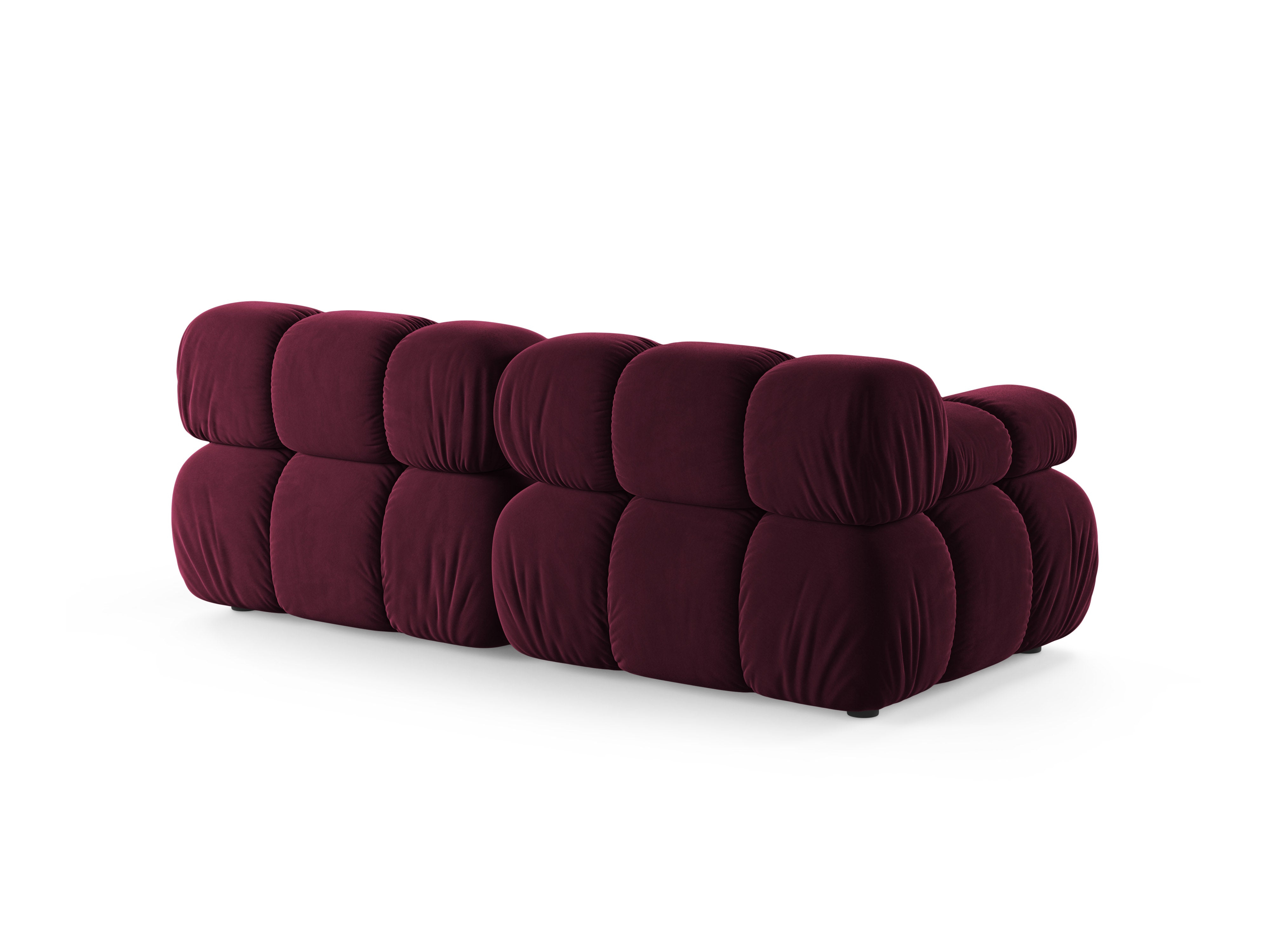 BELLIS Burgundy Velvet 2-Seater Modular Sofa