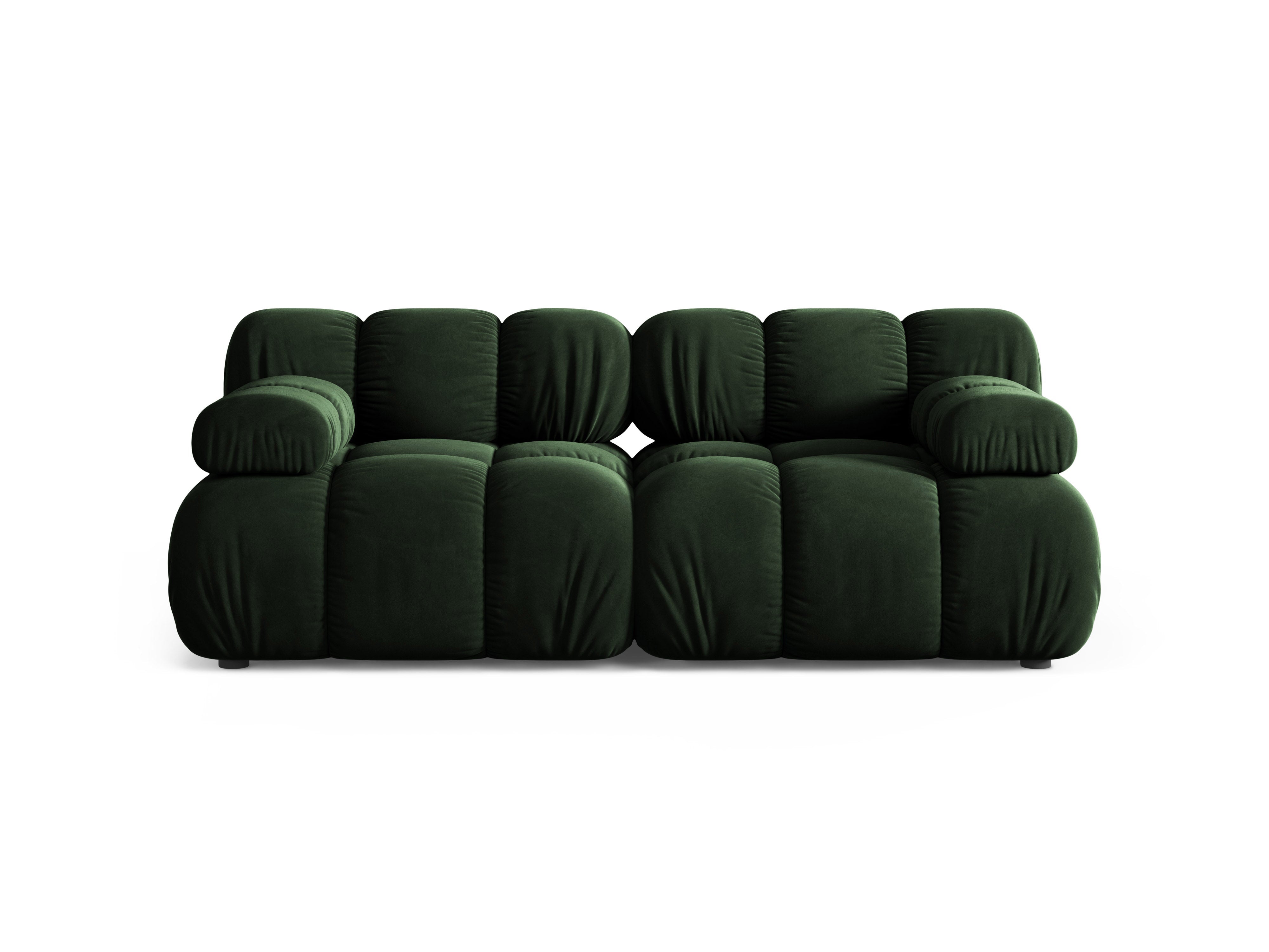 2-Seater Modular Sofa BELLIS in Bottle Green Velvet