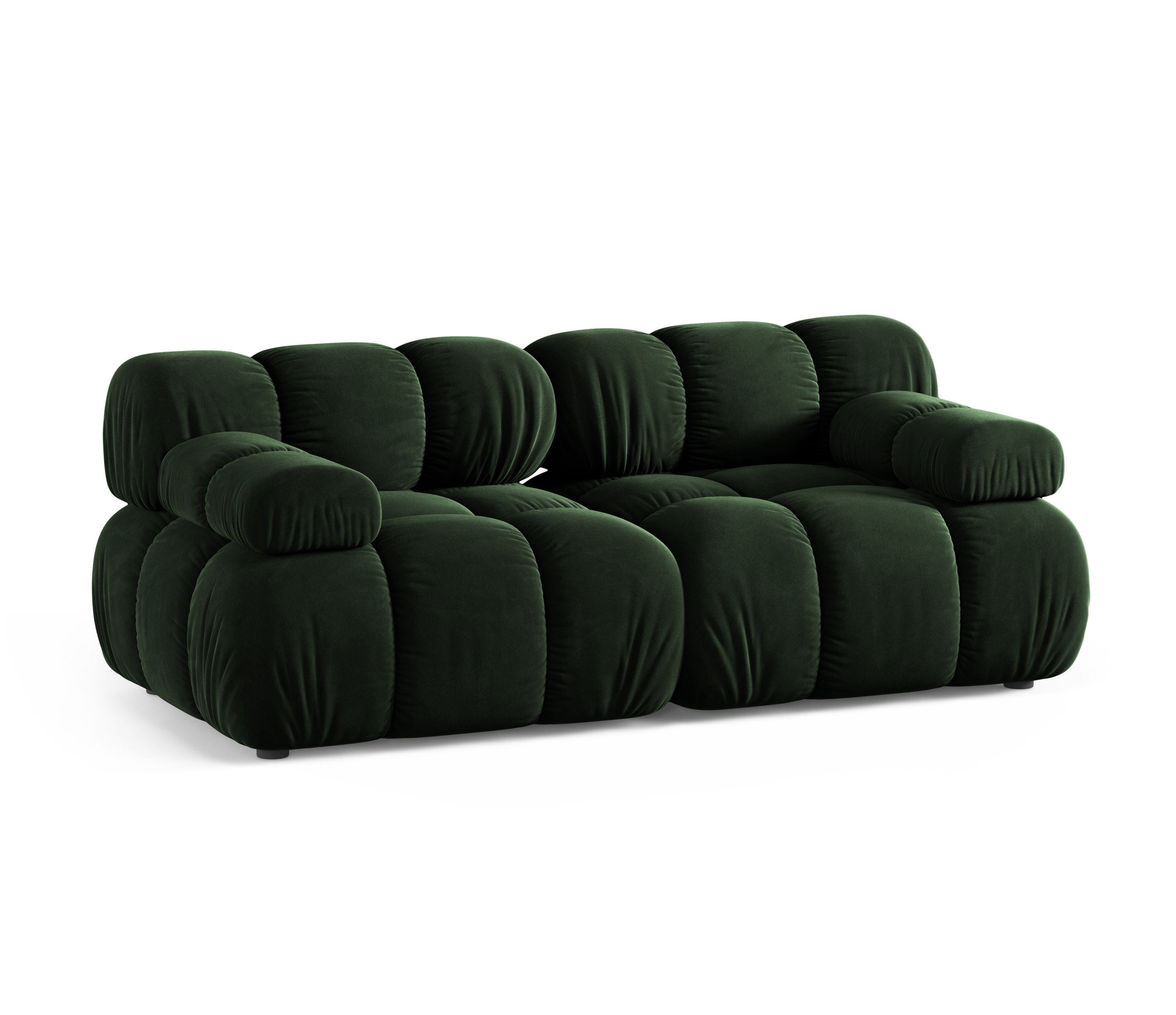 2-Seater Modular Sofa BELLIS in Bottle Green Velvet
