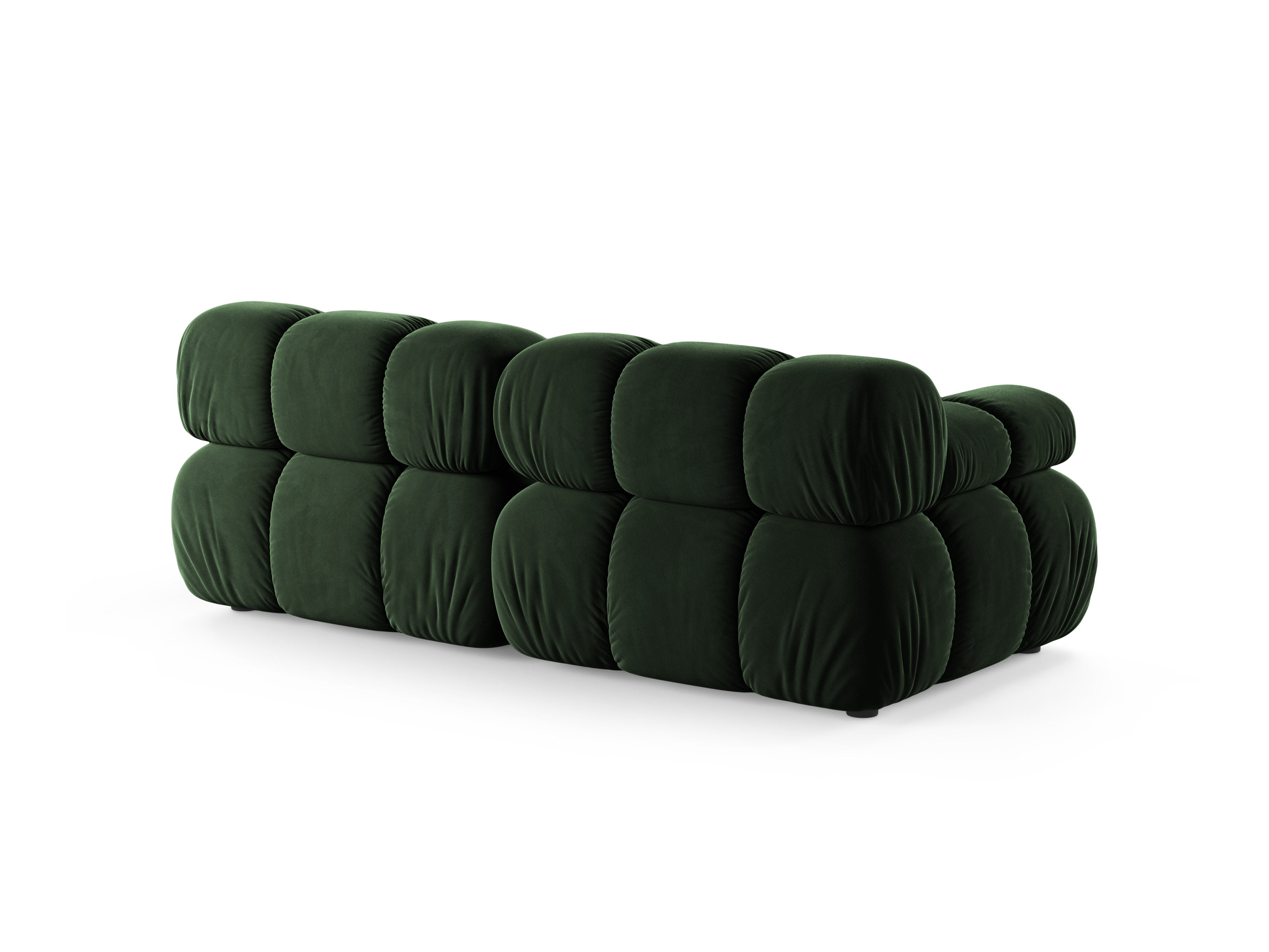 2-Seater Modular Sofa BELLIS in Bottle Green Velvet