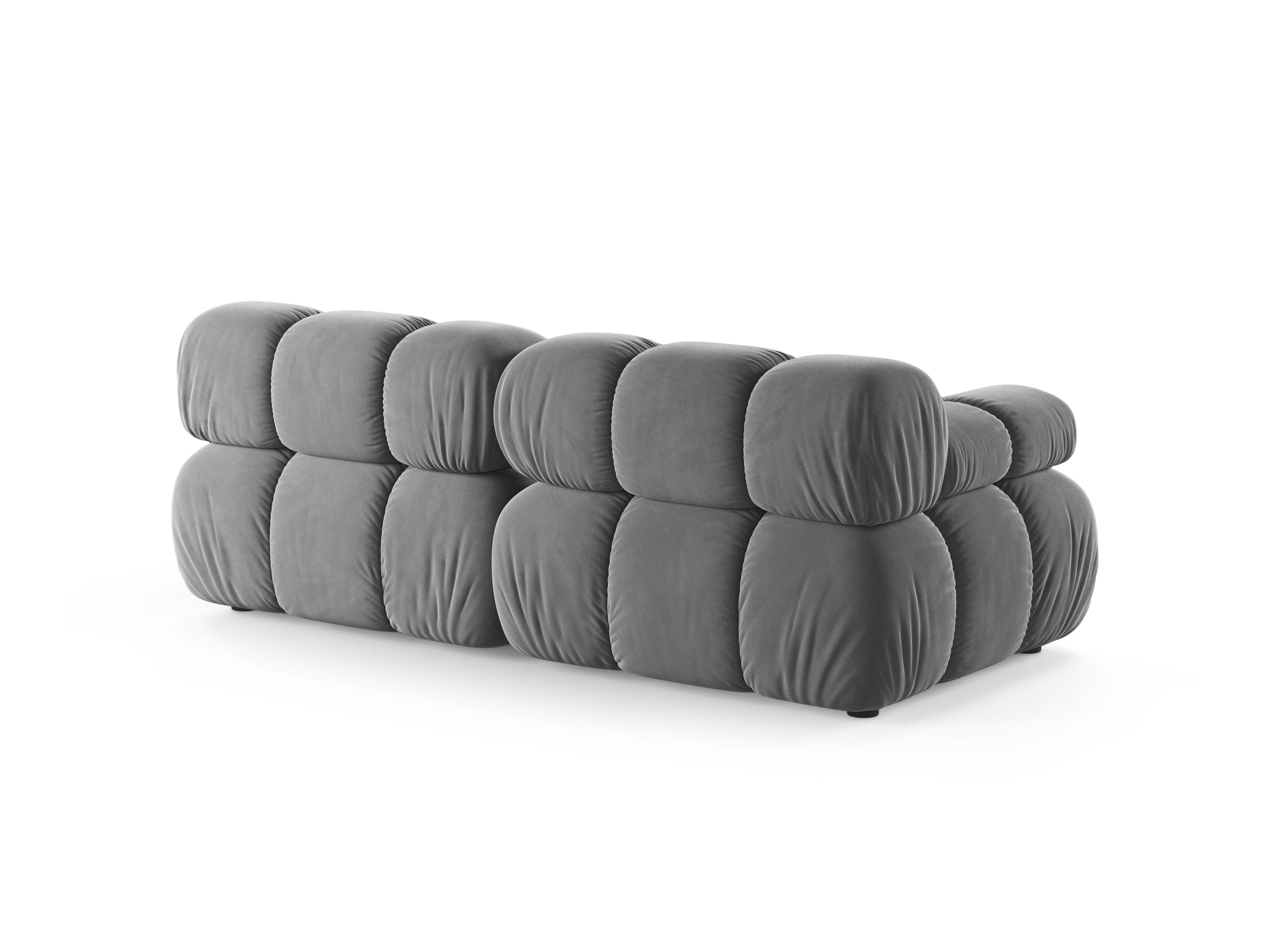 2-Seater Modular Sofa BELLIS in Light Gray Velvet