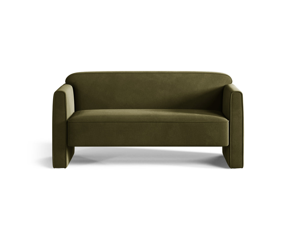 ABBY Velvet 2-Seater Sofa in Green