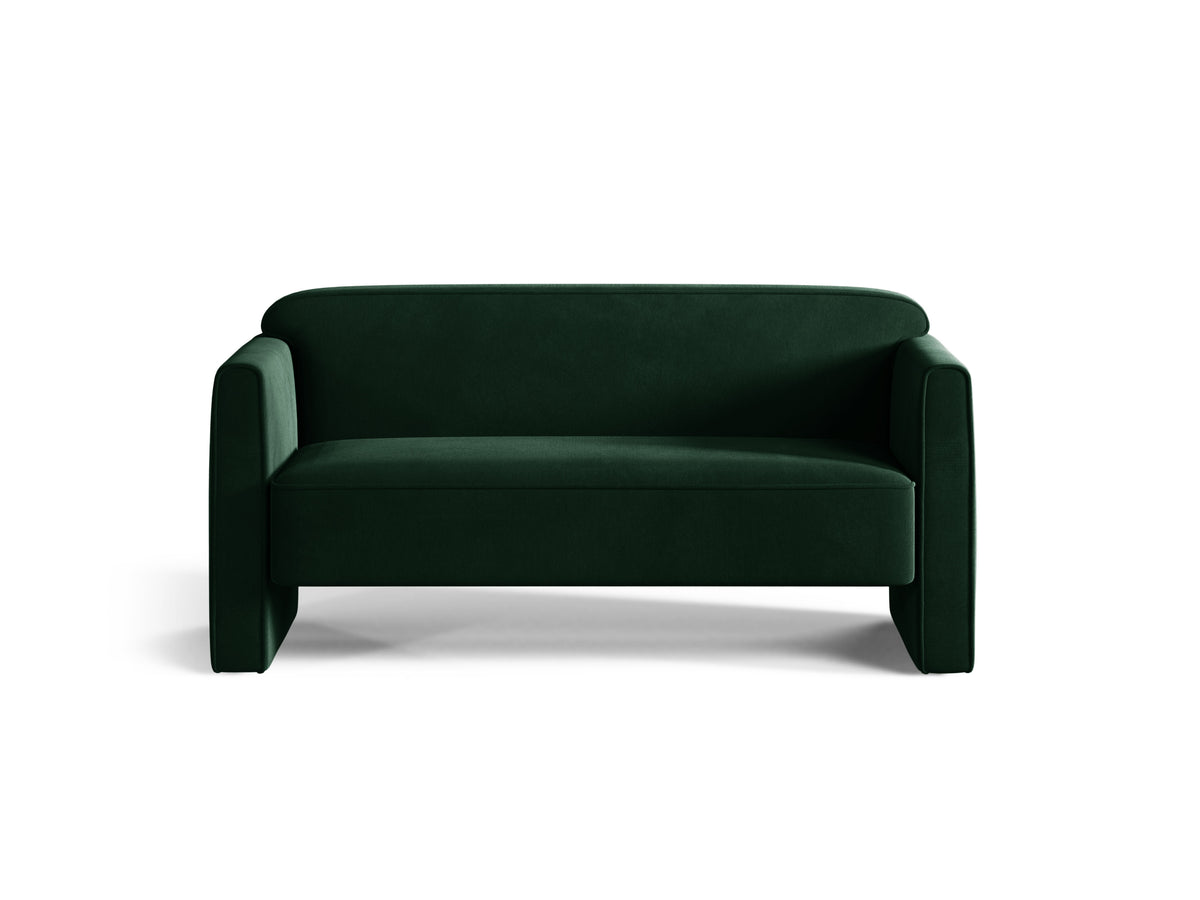 ABBY Velvet 2-Seater Sofa in Bottle Green