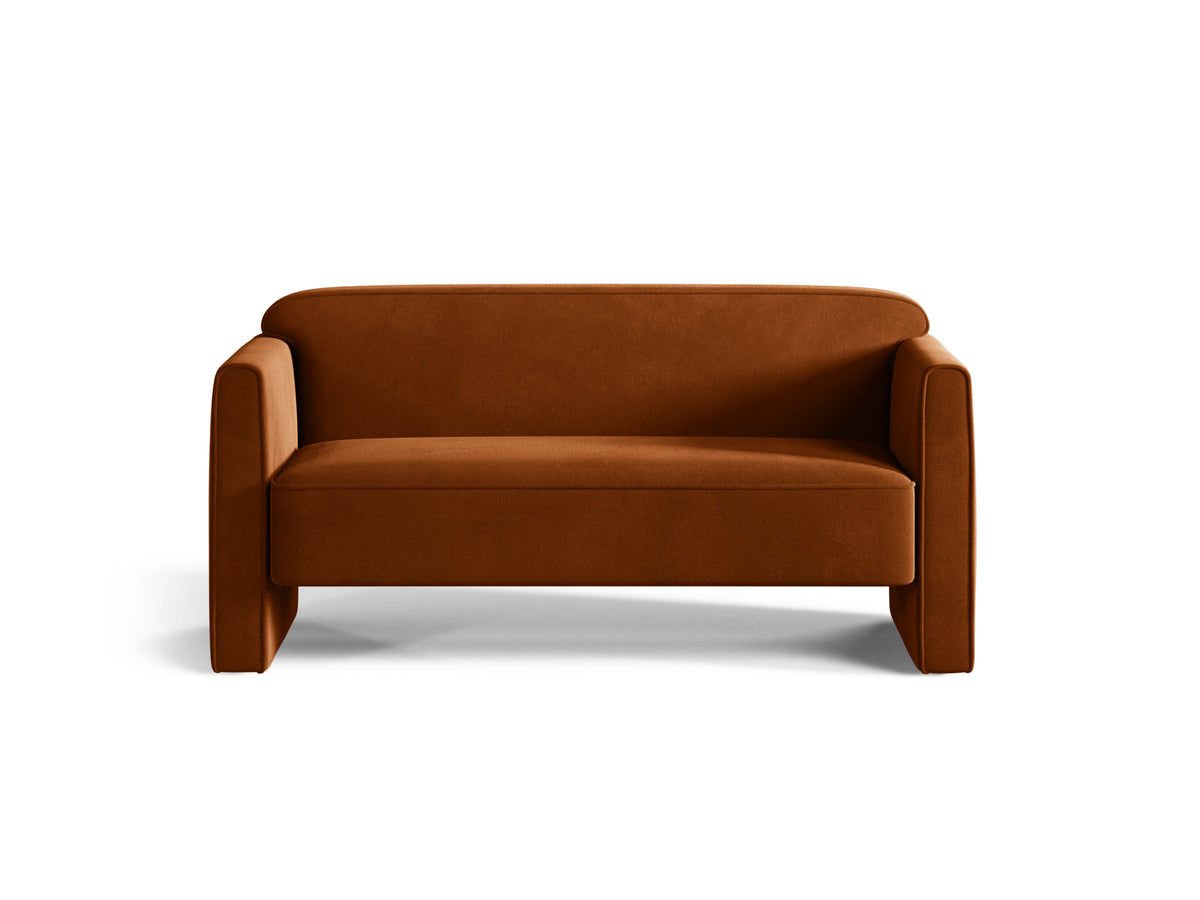 ABBY Velvet 2-Seater Sofa in Terracotta