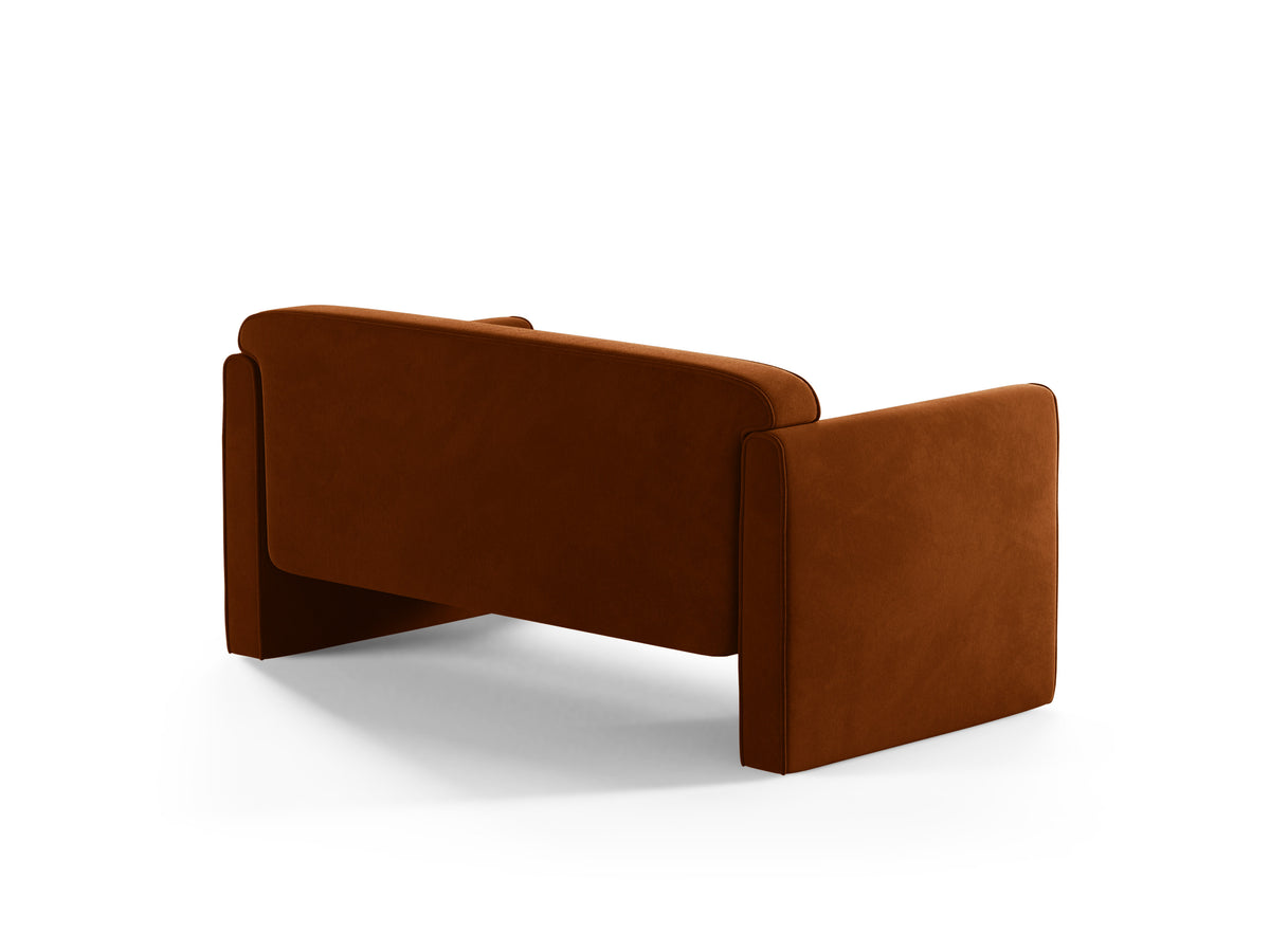 ABBY Velvet 2-Seater Sofa in Terracotta