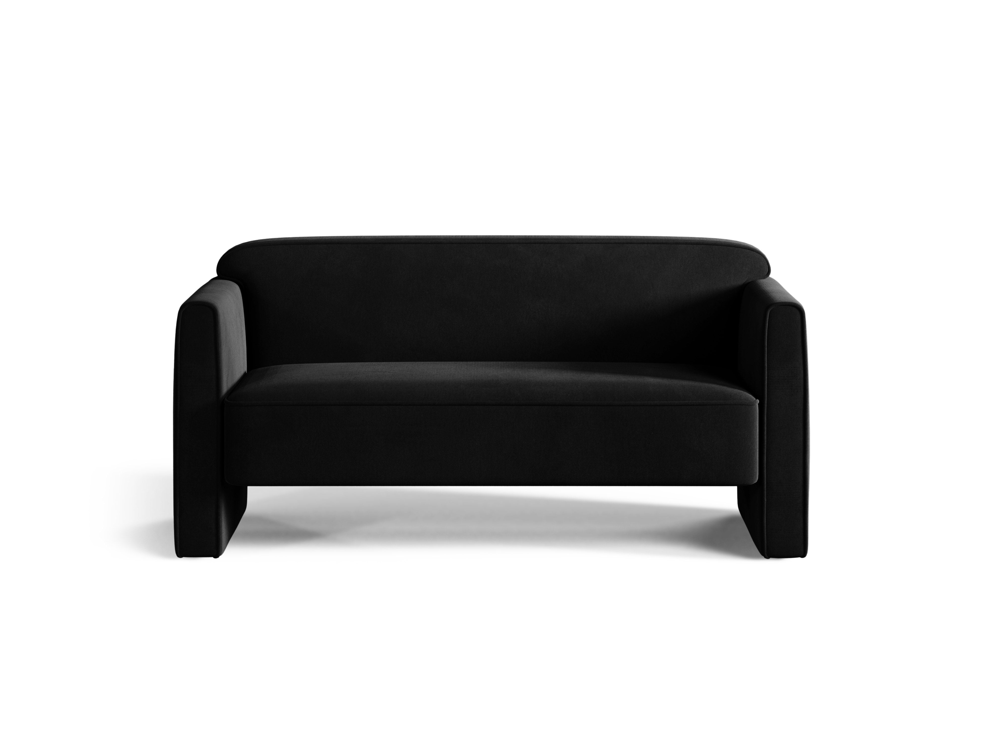 Abby Black Velvet 2-Seater Sofa