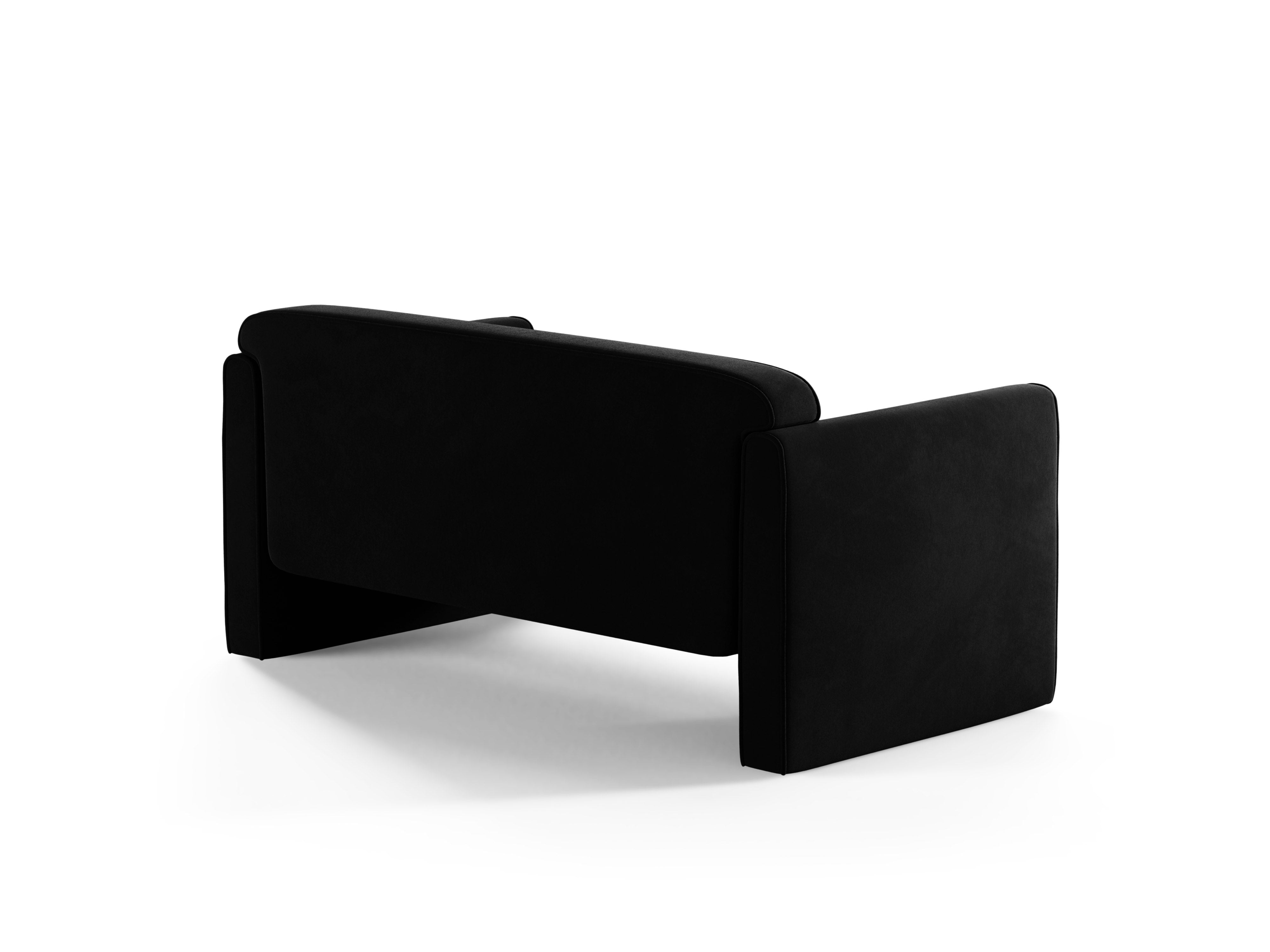 Abby Black Velvet 2-Seater Sofa