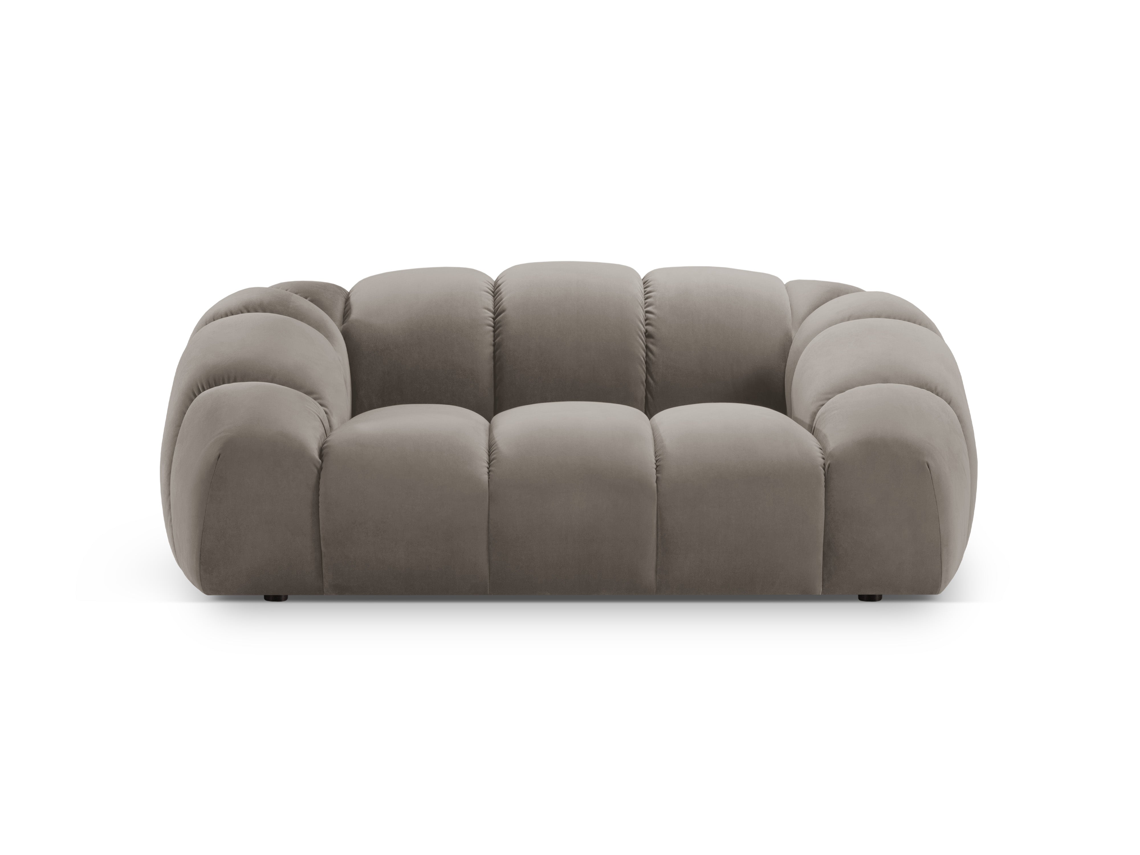Sofa aus Samt 2-sitzig DIANA grau-braun
