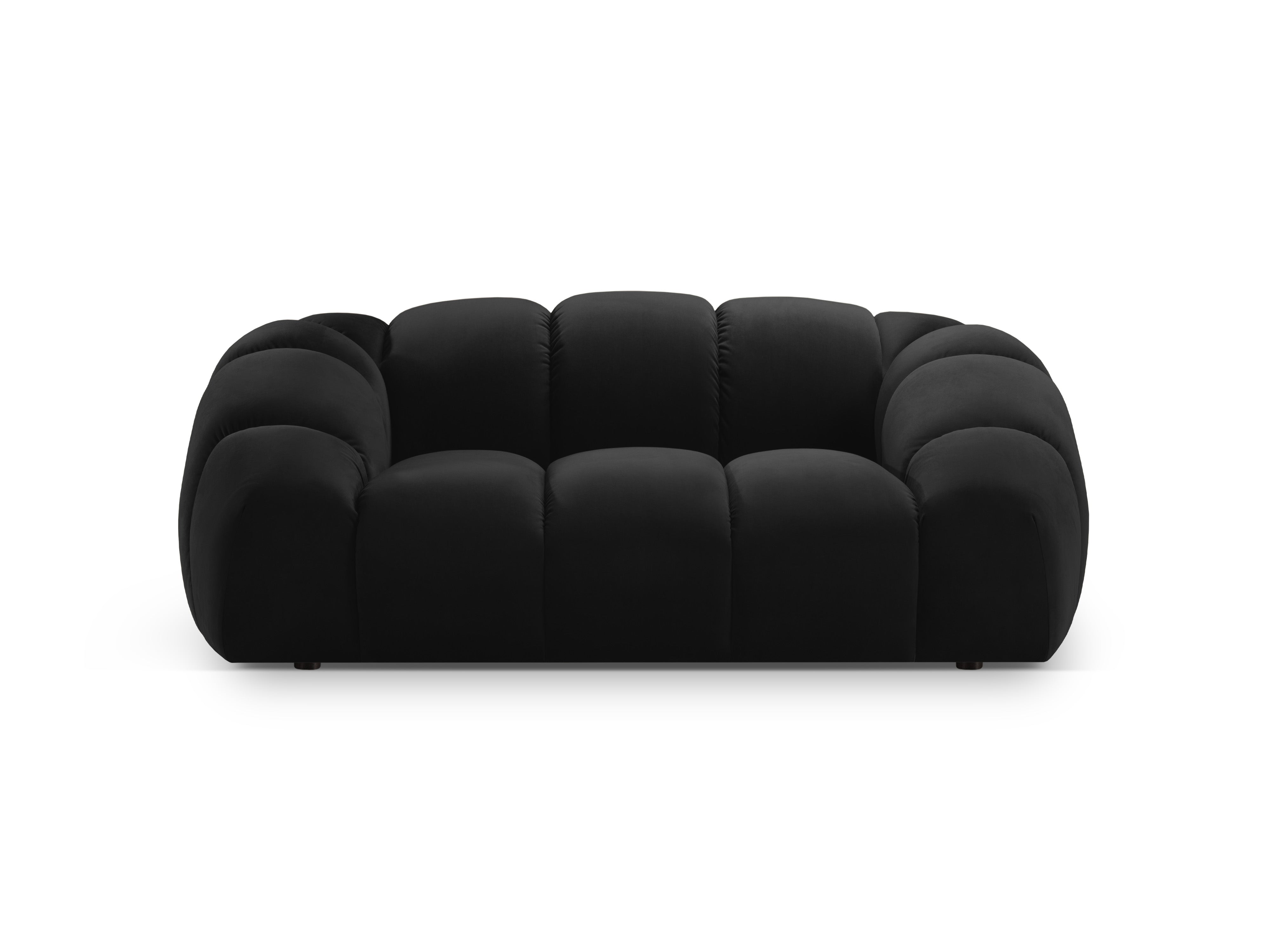 Sofa aus Samt 2-sitzig DIANA schwarz
