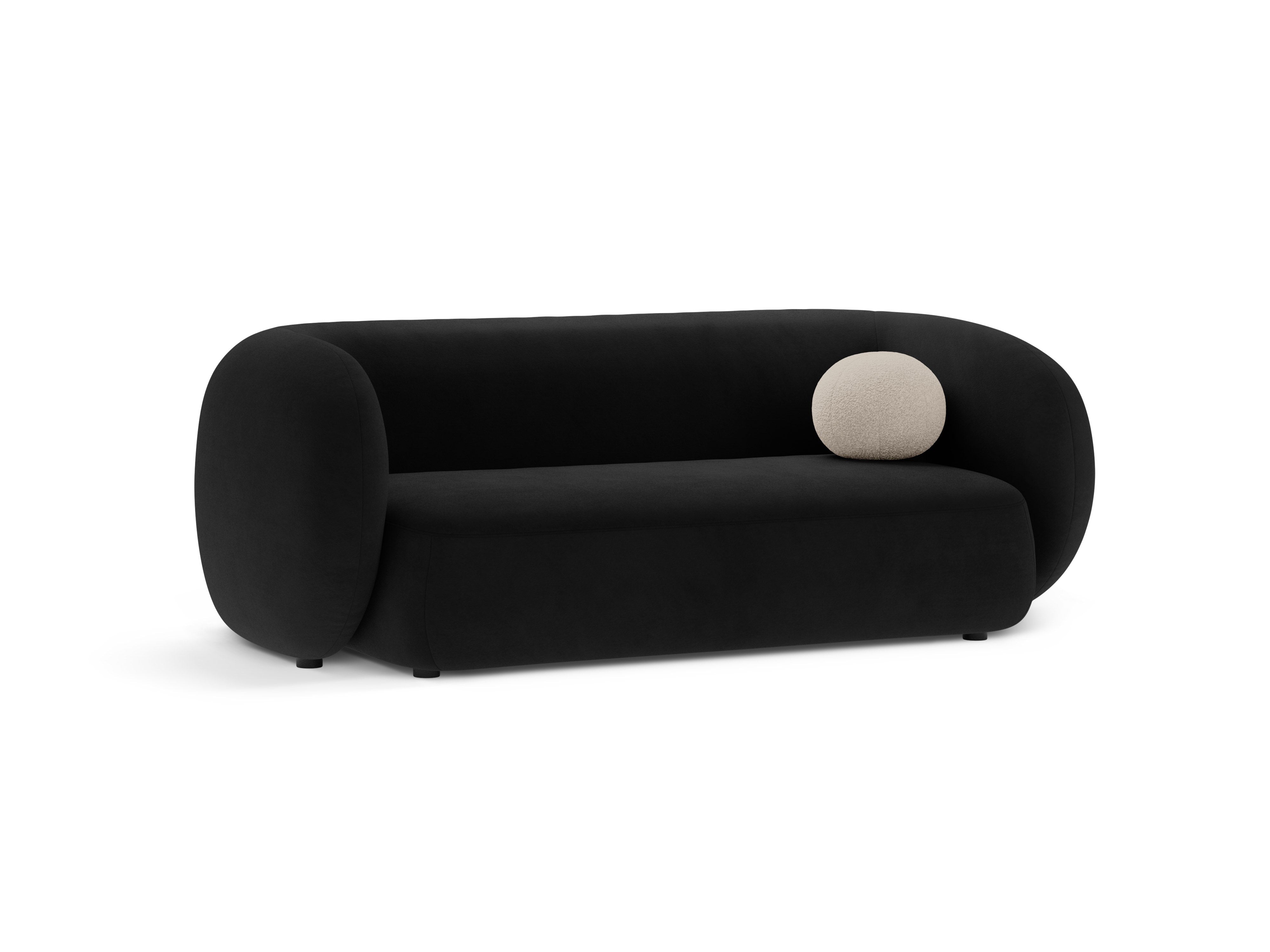 KATE Black Velvet 2-Seater Sofa