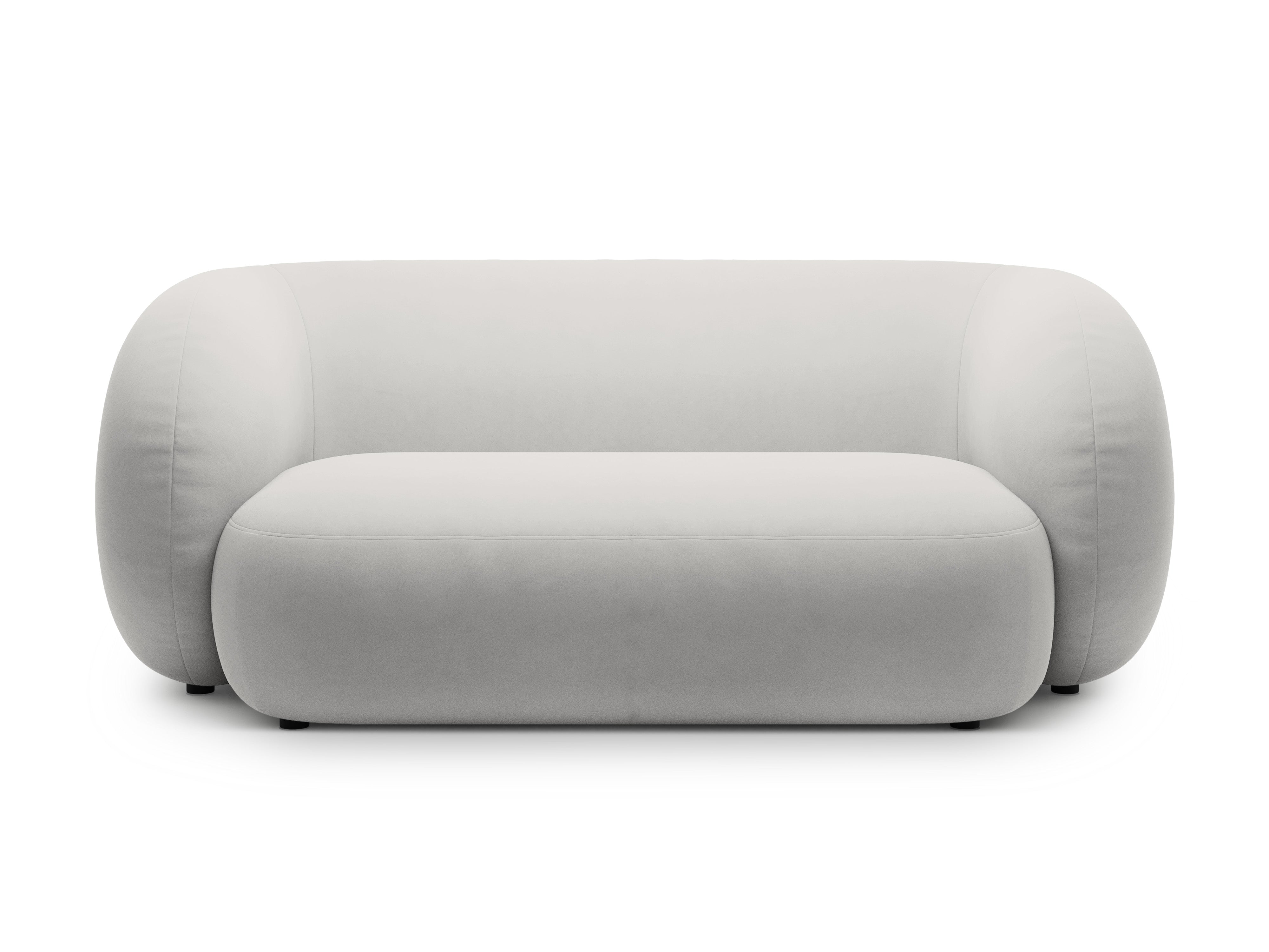 Sofa aus Samt 2-sitzig KATE hellgrau