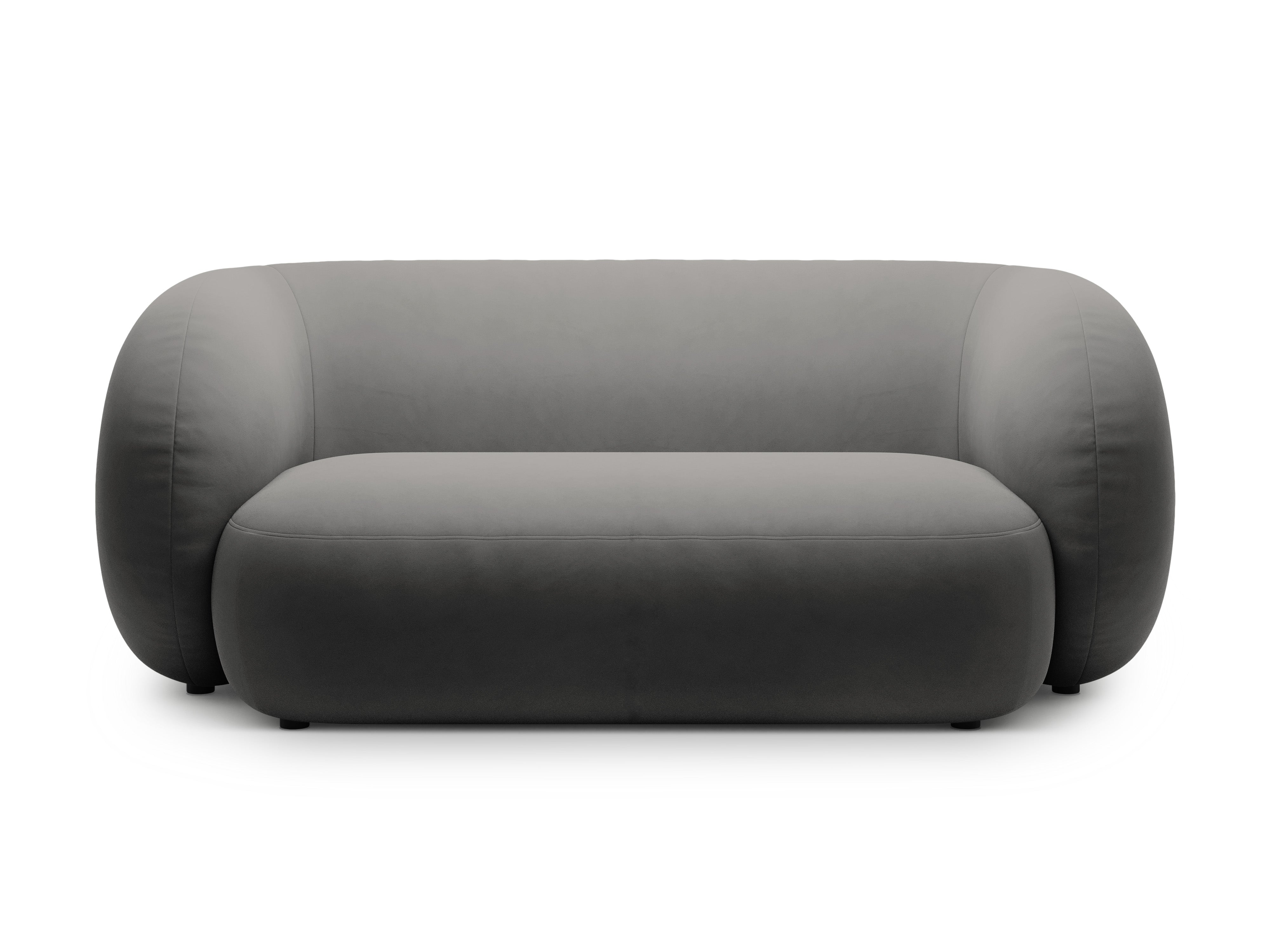 Sofa aus Samt 2-sitzig KATE dunkelgrau