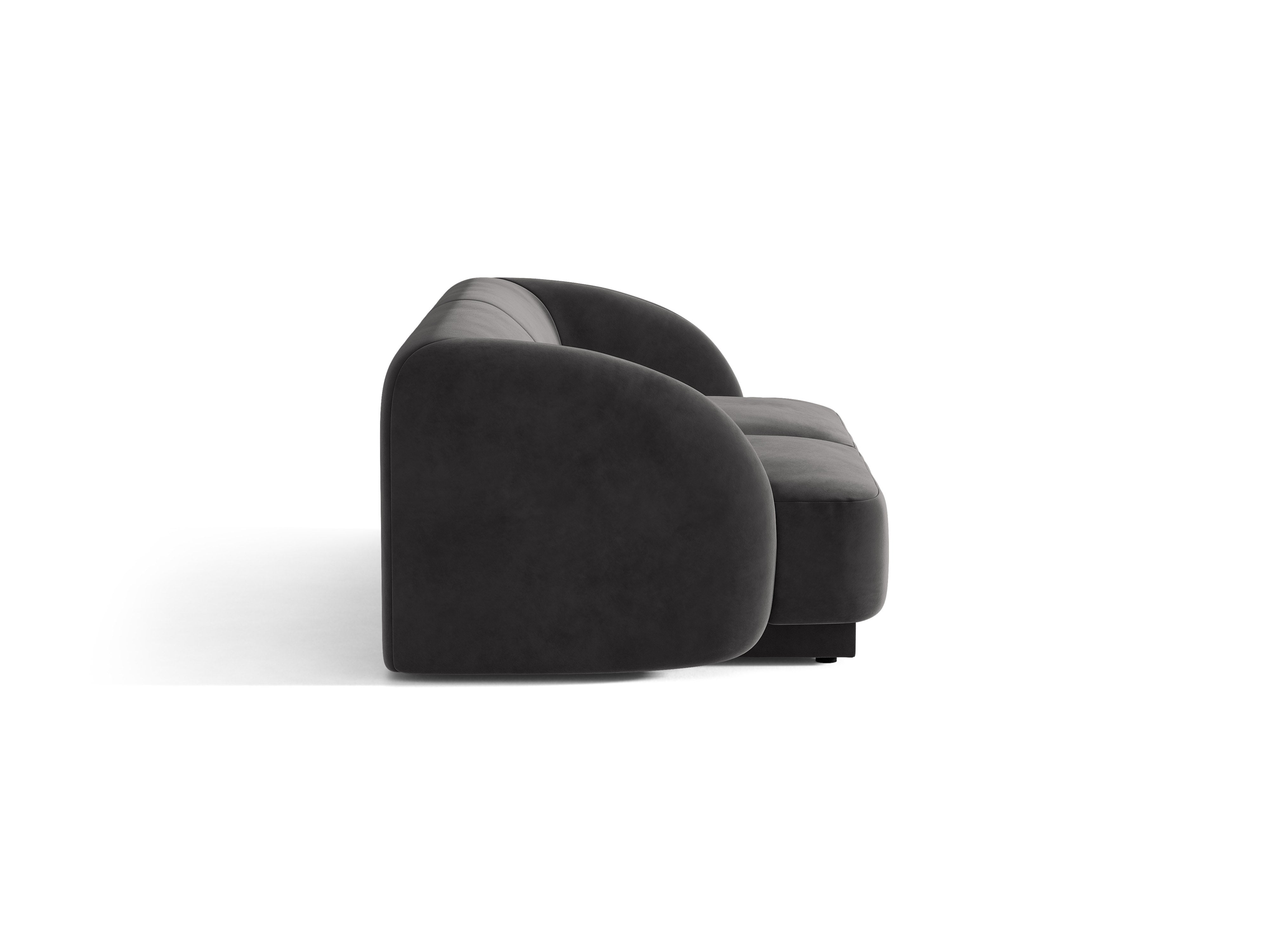 Velvet 2-Seater Sofa MILEY Dark Gray