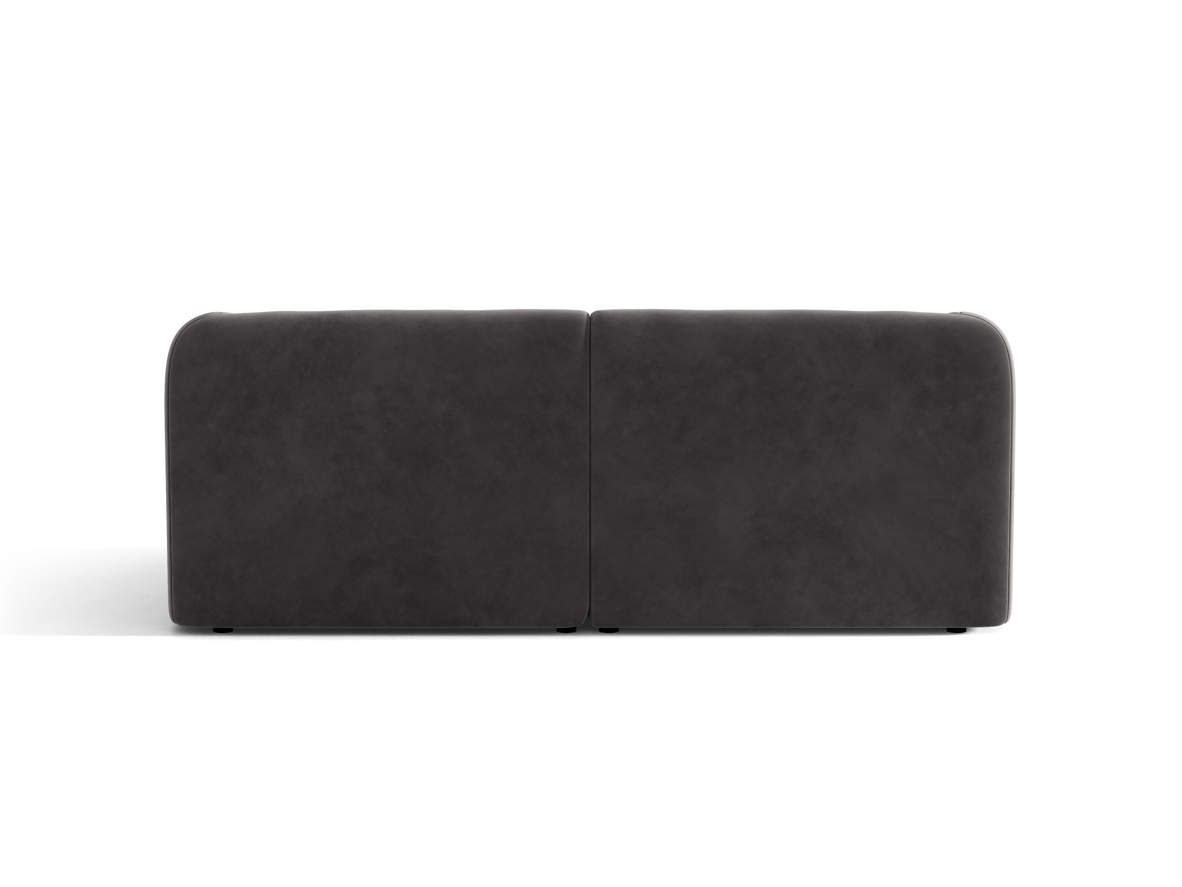 Velvet 2-Seater Sofa MILEY Dark Gray