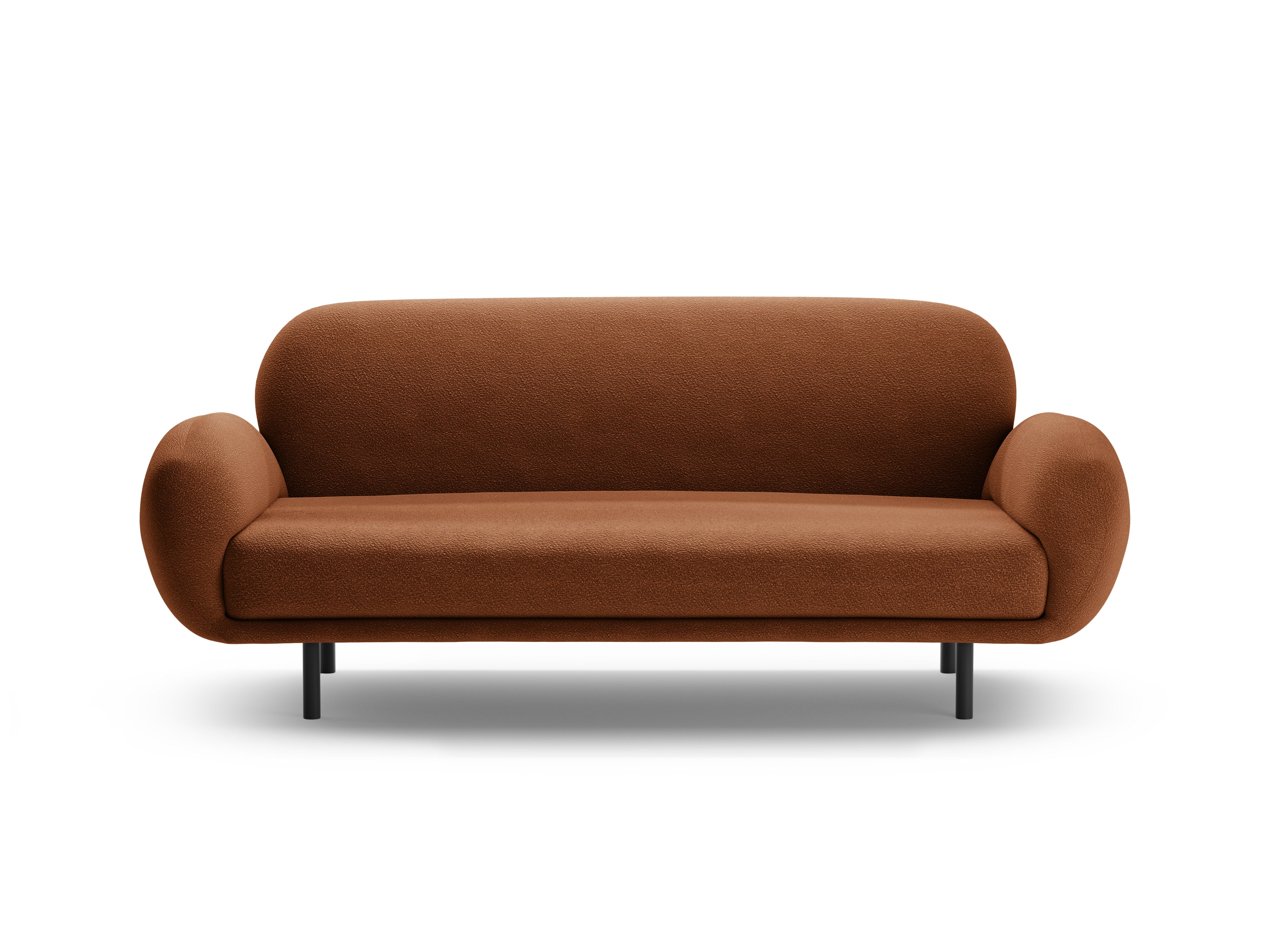 2.5-seater POPPY terracotta boucle sofa