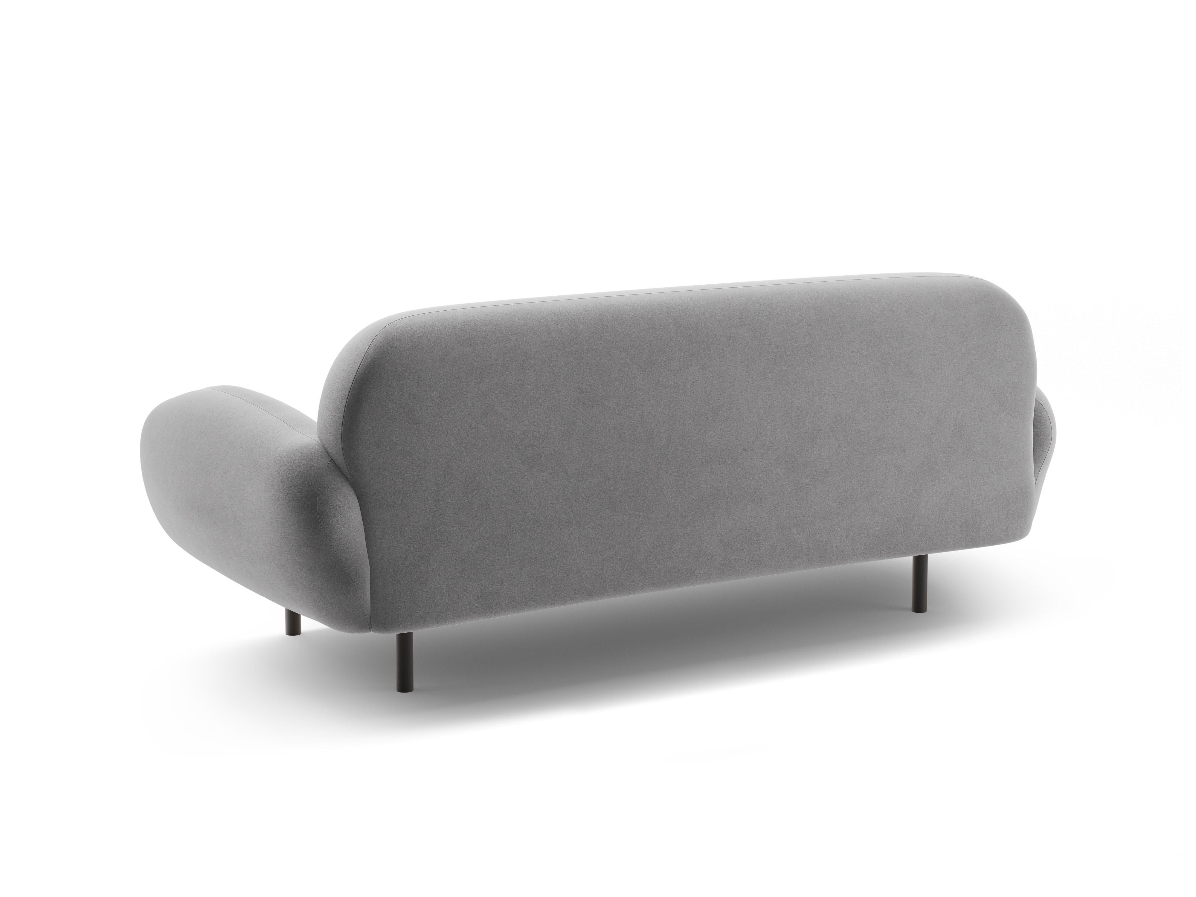 Velvet sofa 2.5-seater POPPY light gray