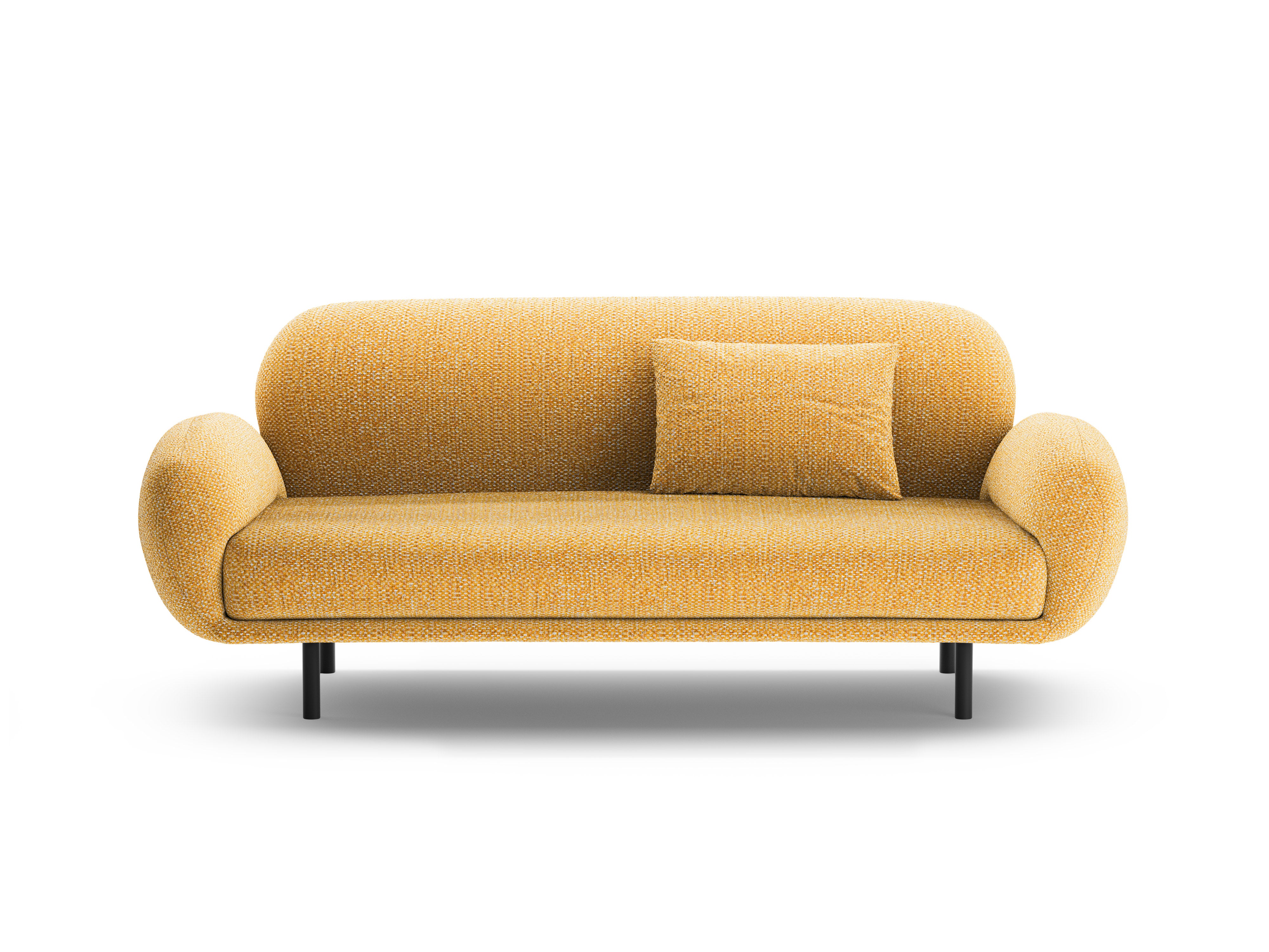 2.5-seater POPPY mustard chenille sofa
