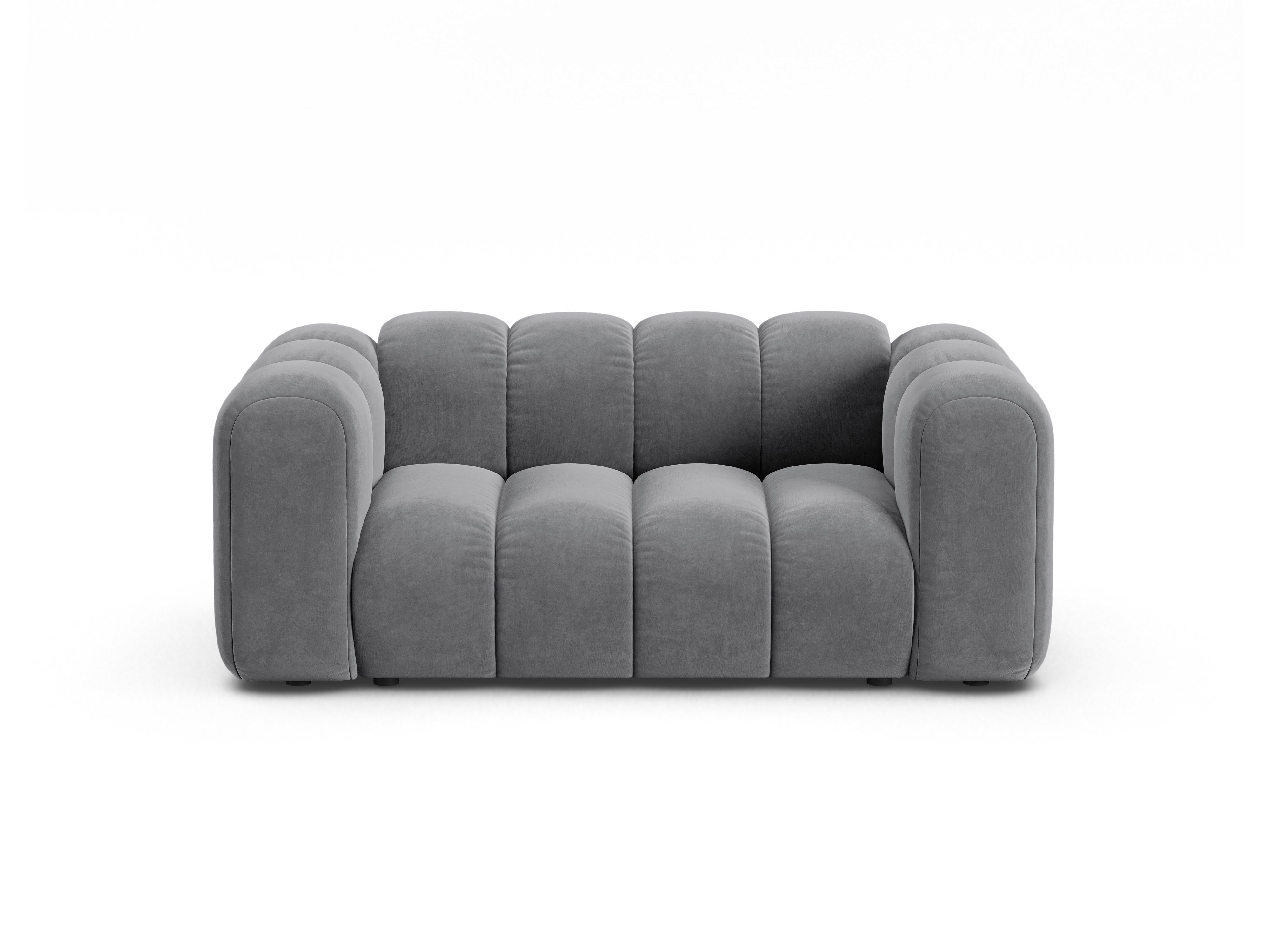 Velvet 2-Seater Sofa LUPINE Gray
