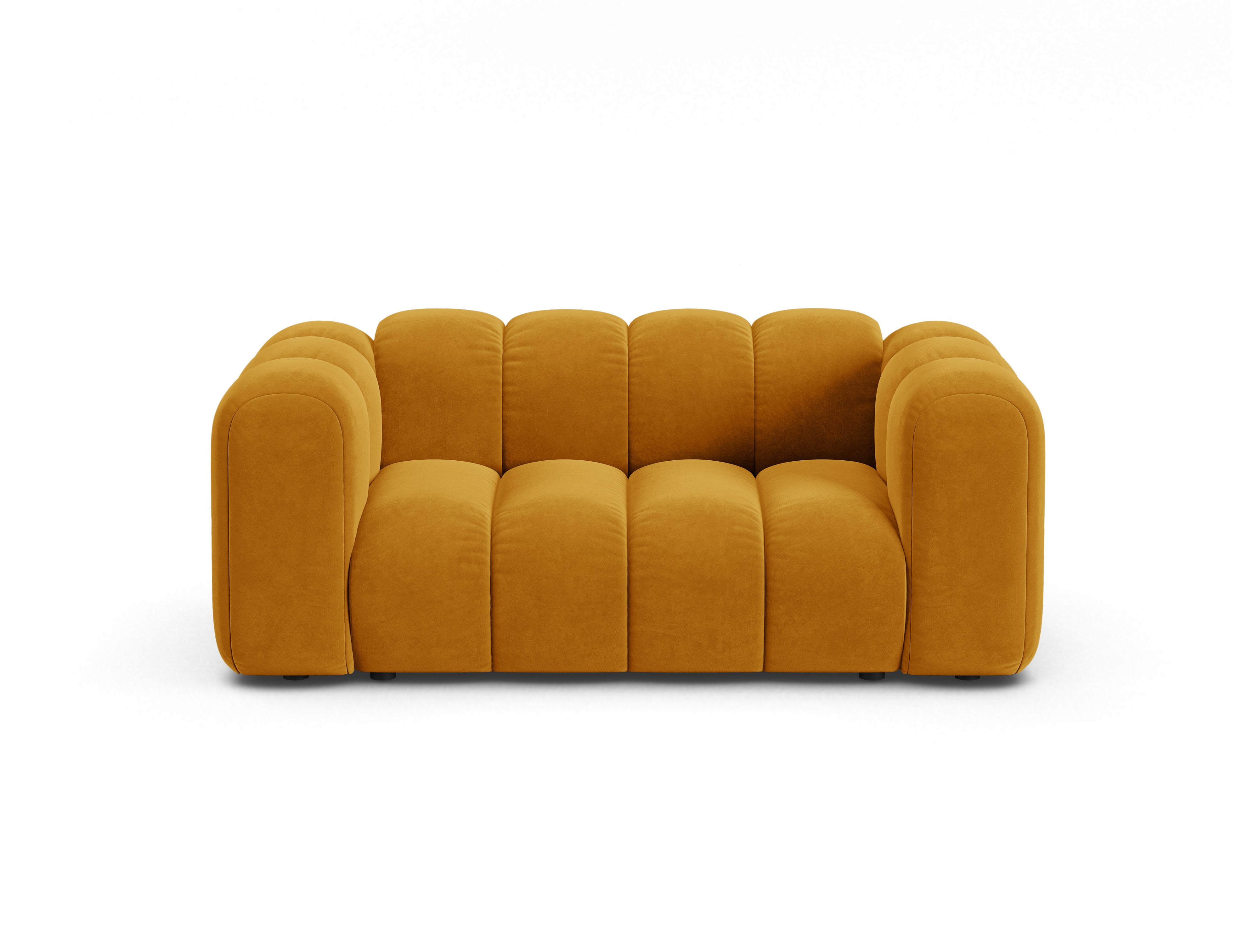 Velvet 2-Seater Sofa LUPINE Mustard