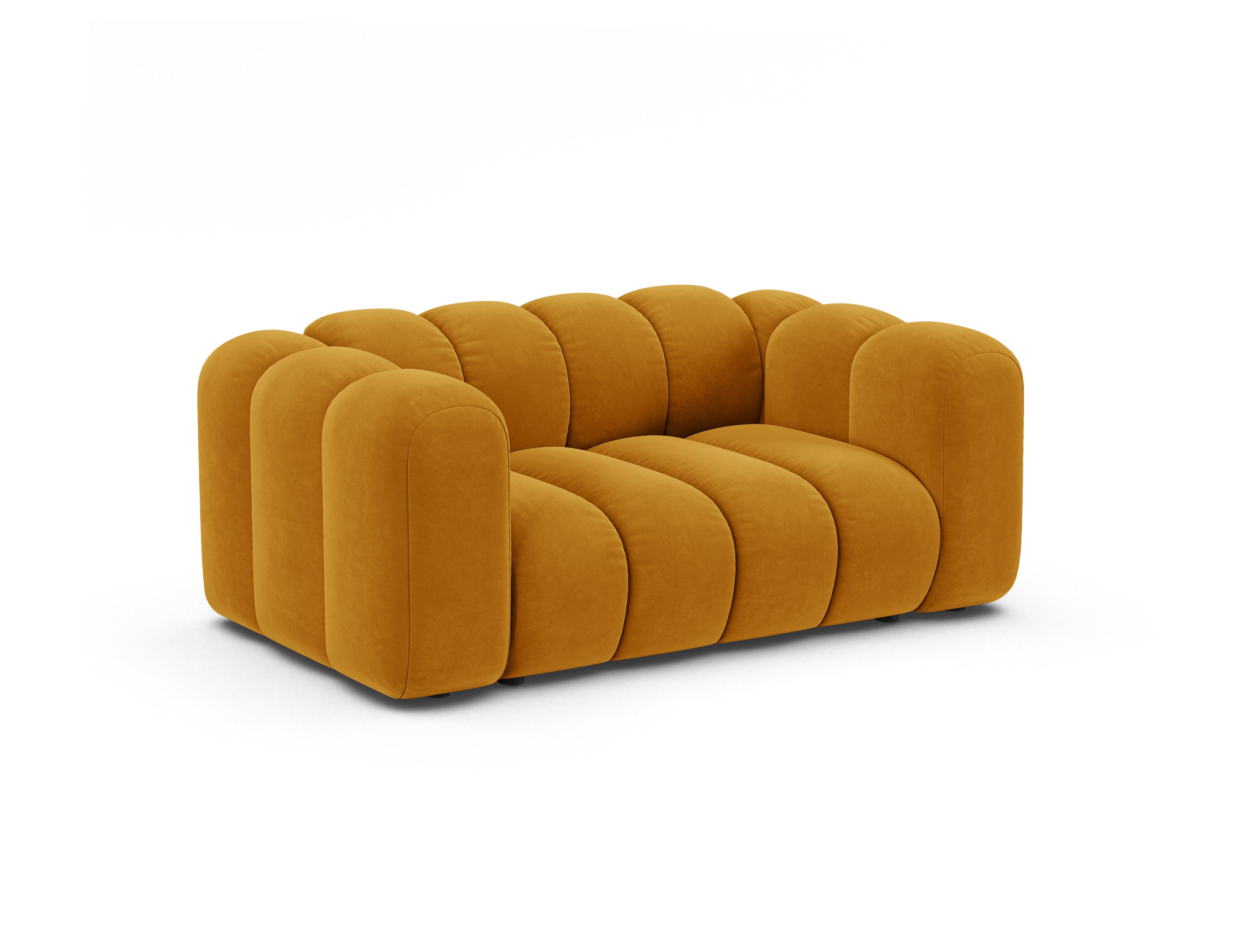 Velvet 2-Seater Sofa LUPINE Mustard