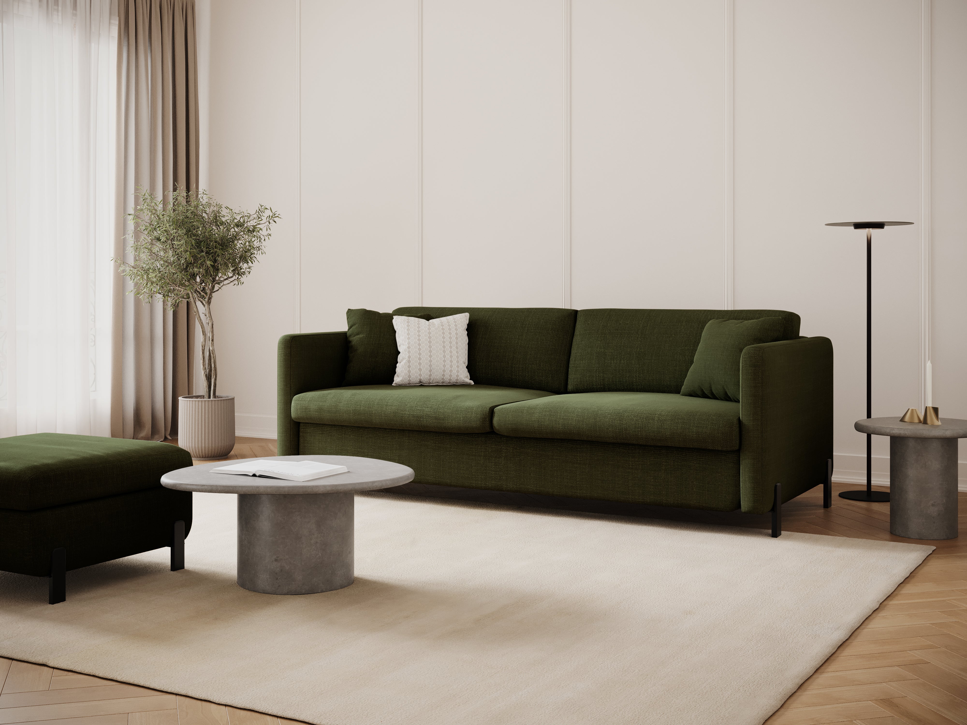 Sofa with bed function, "Gloria", 3 Seats, Green, 202x102x80
Made in Europe