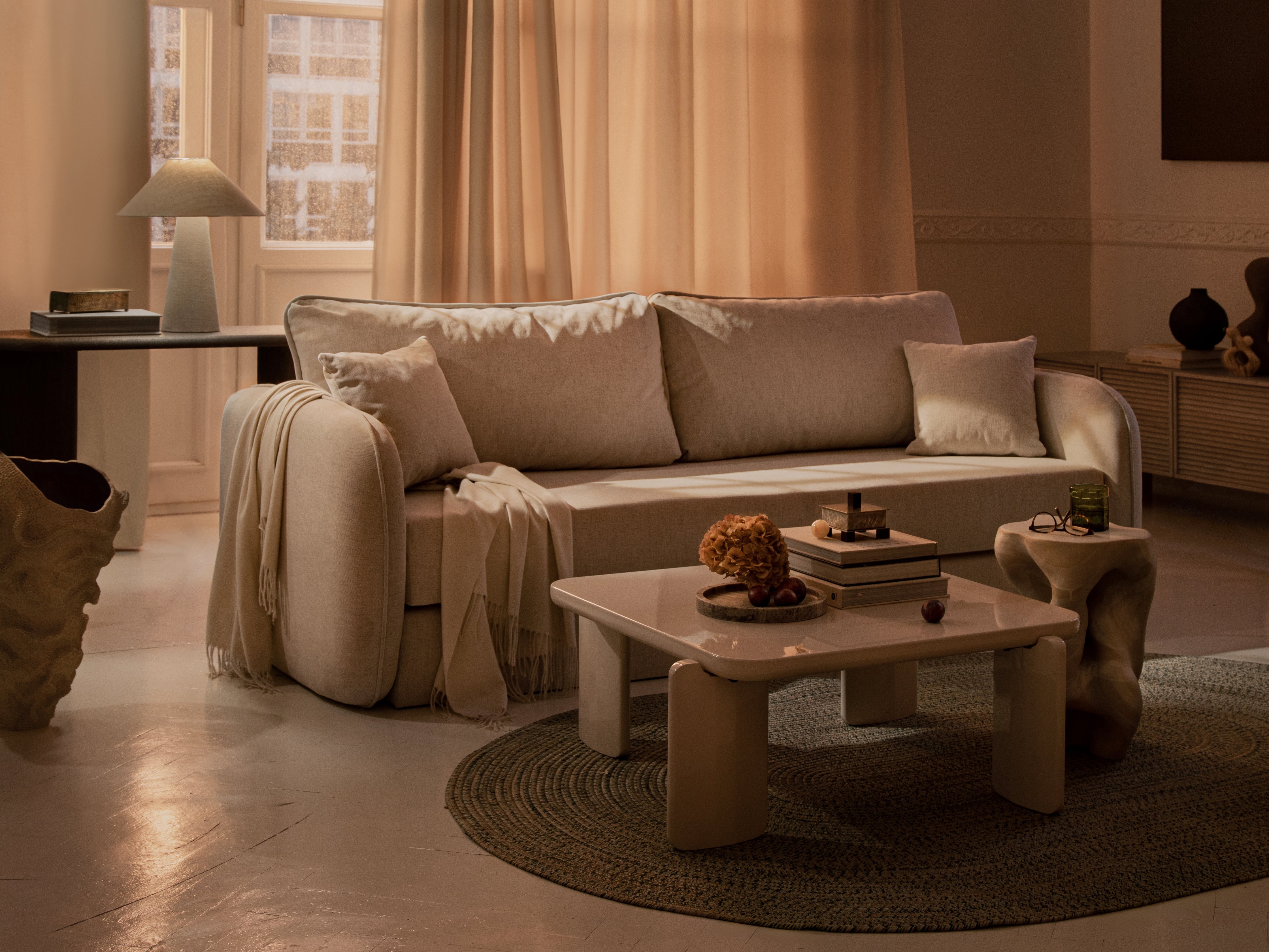 3-Seater Sofa with Sleeping Function DORMI Cappuccino