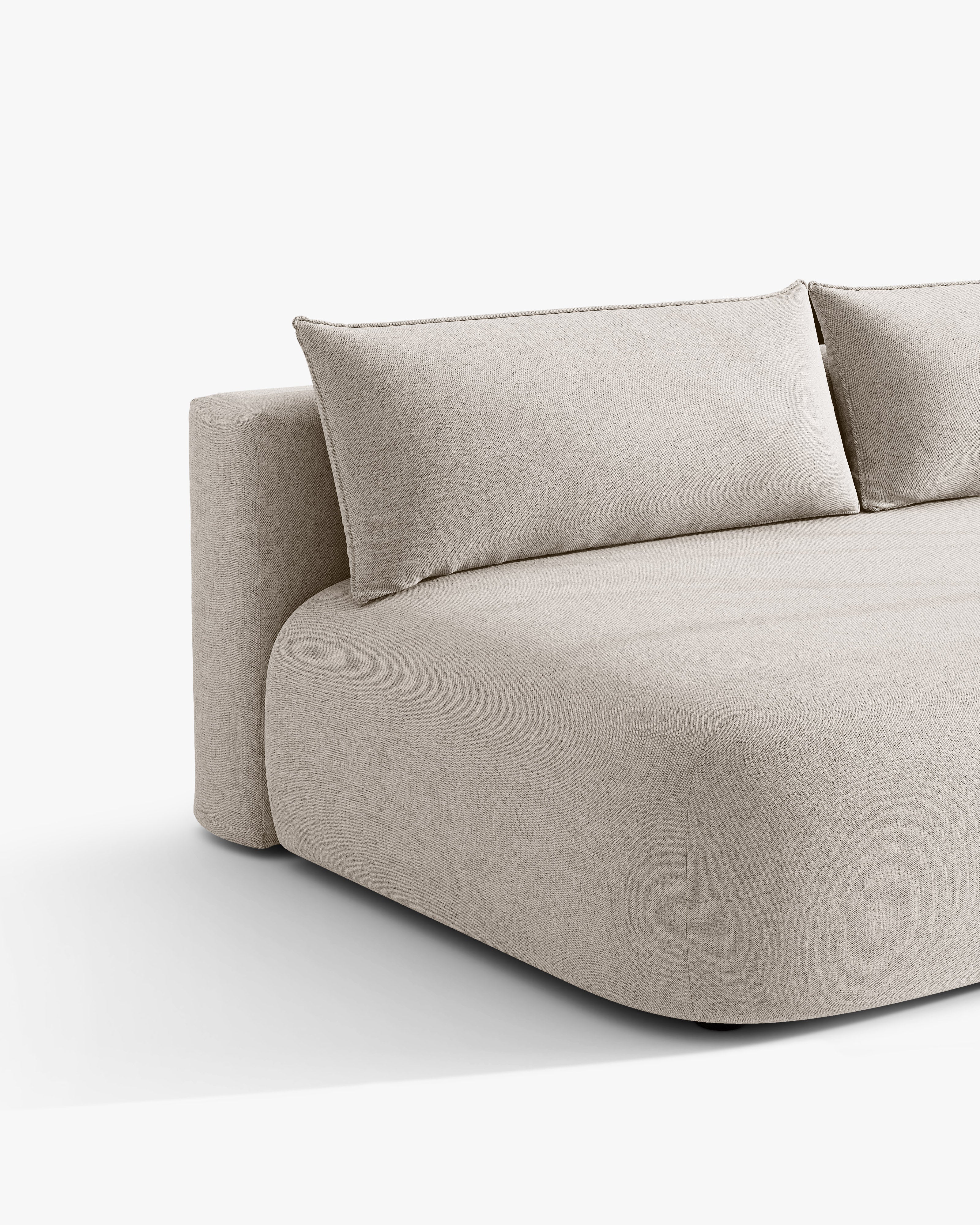 Beige 3-Seater Sofa with Sleeping Function HENA