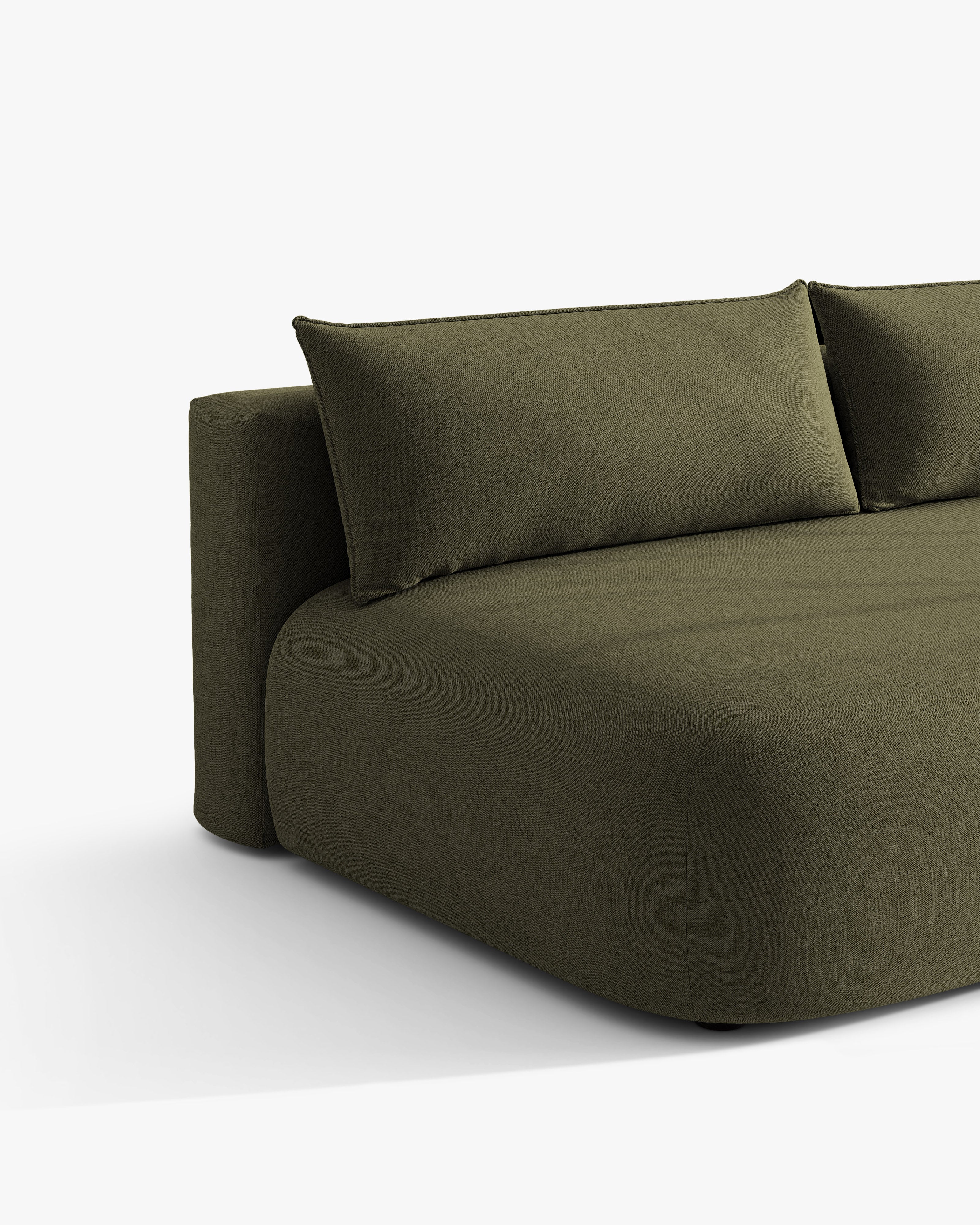 HENA Green 3-Seater Sofa with Sleeping Function