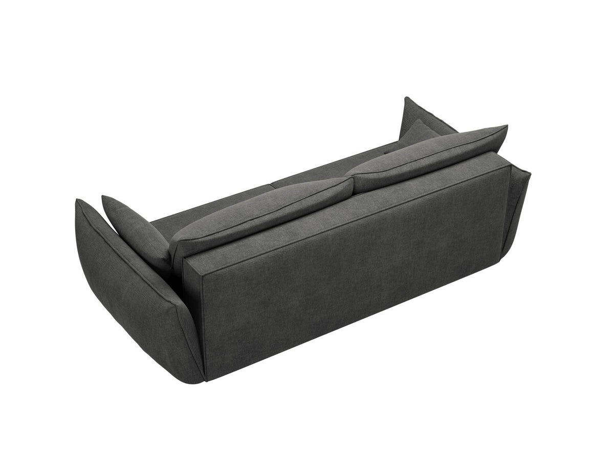 Sofa 3-osobowa z funkcją spania KAELLE grafitowy szenil Over The Horizon – detal wykonania